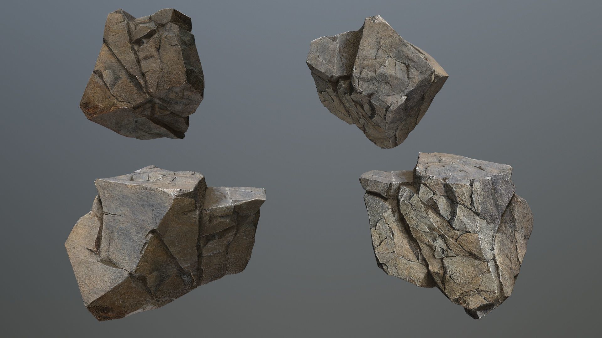 cliff rocks Low-poly 3D model_15