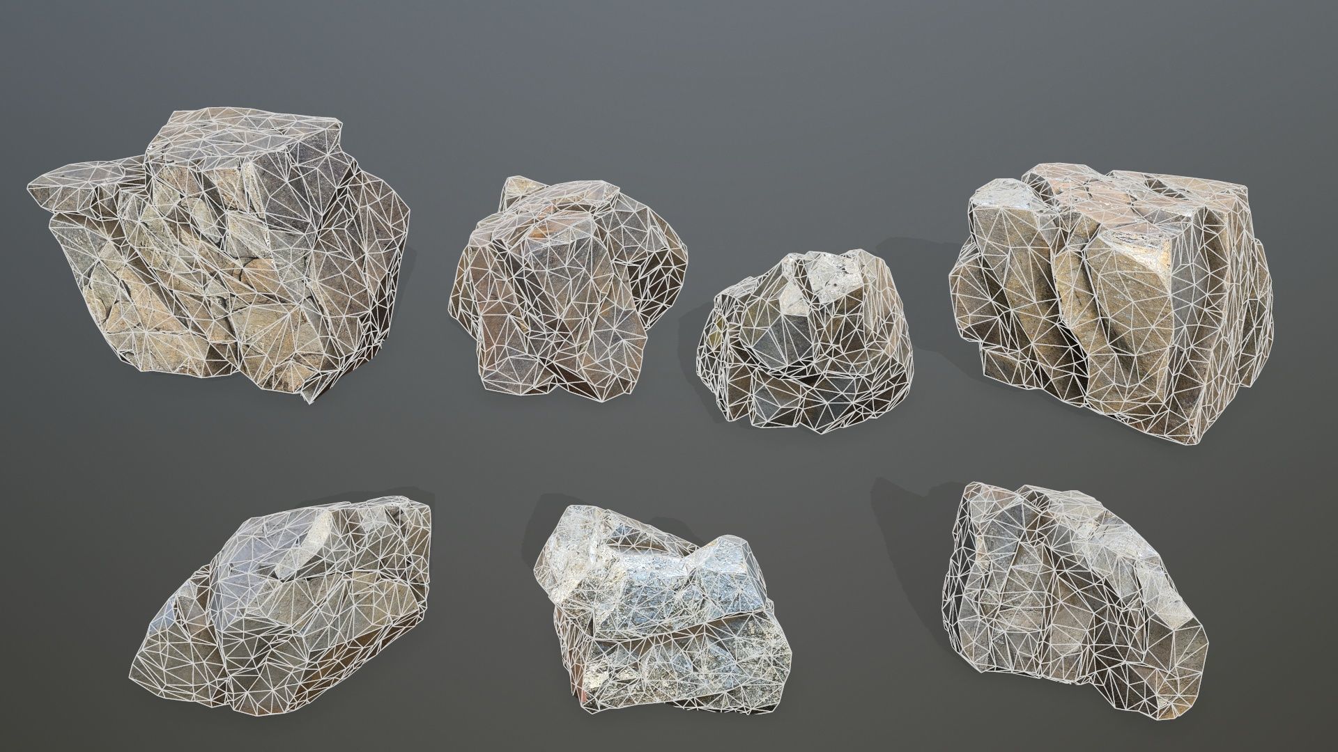 cliff rocks Low-poly 3D model_16