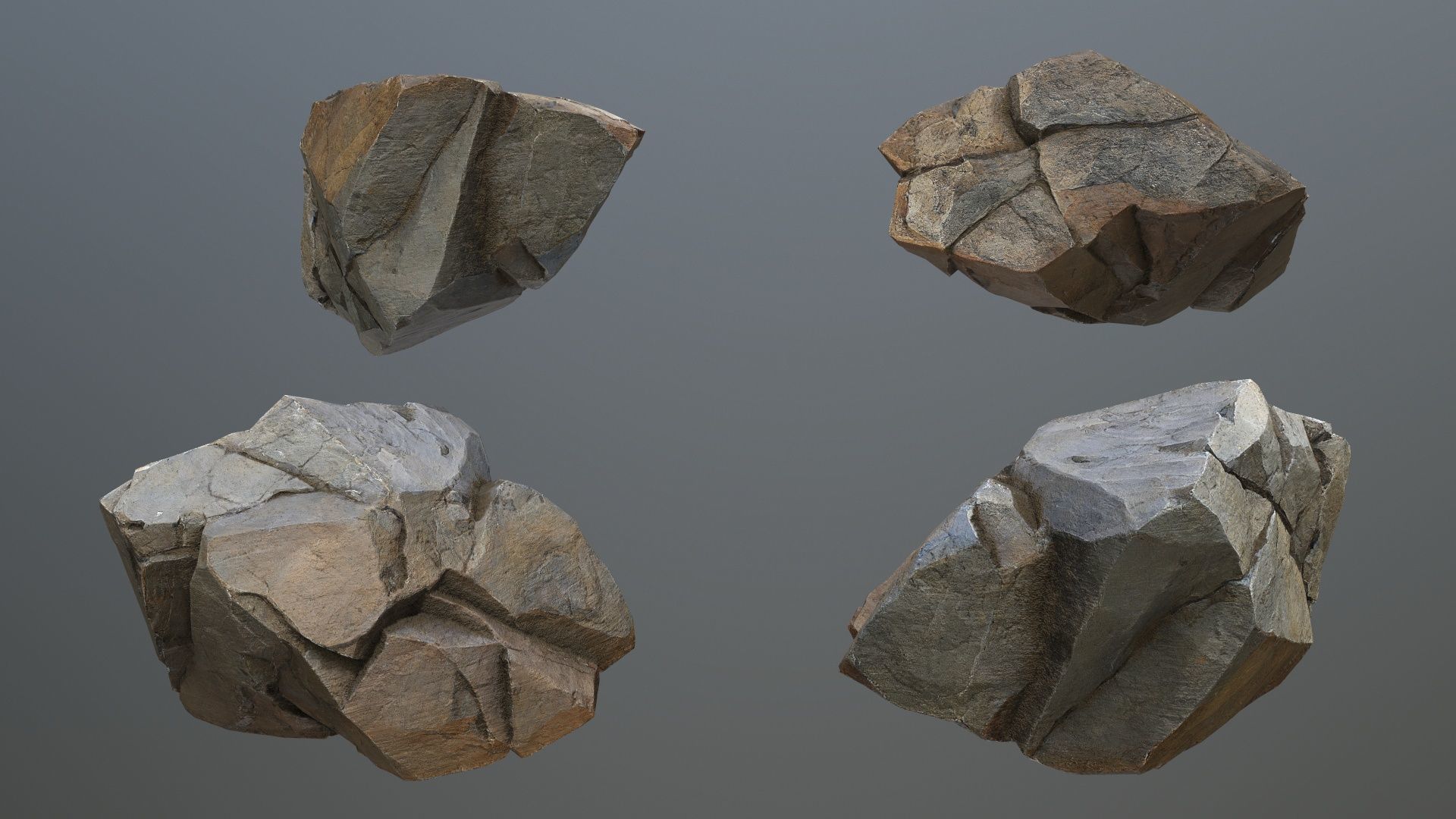 cliff rocks Low-poly 3D model_10
