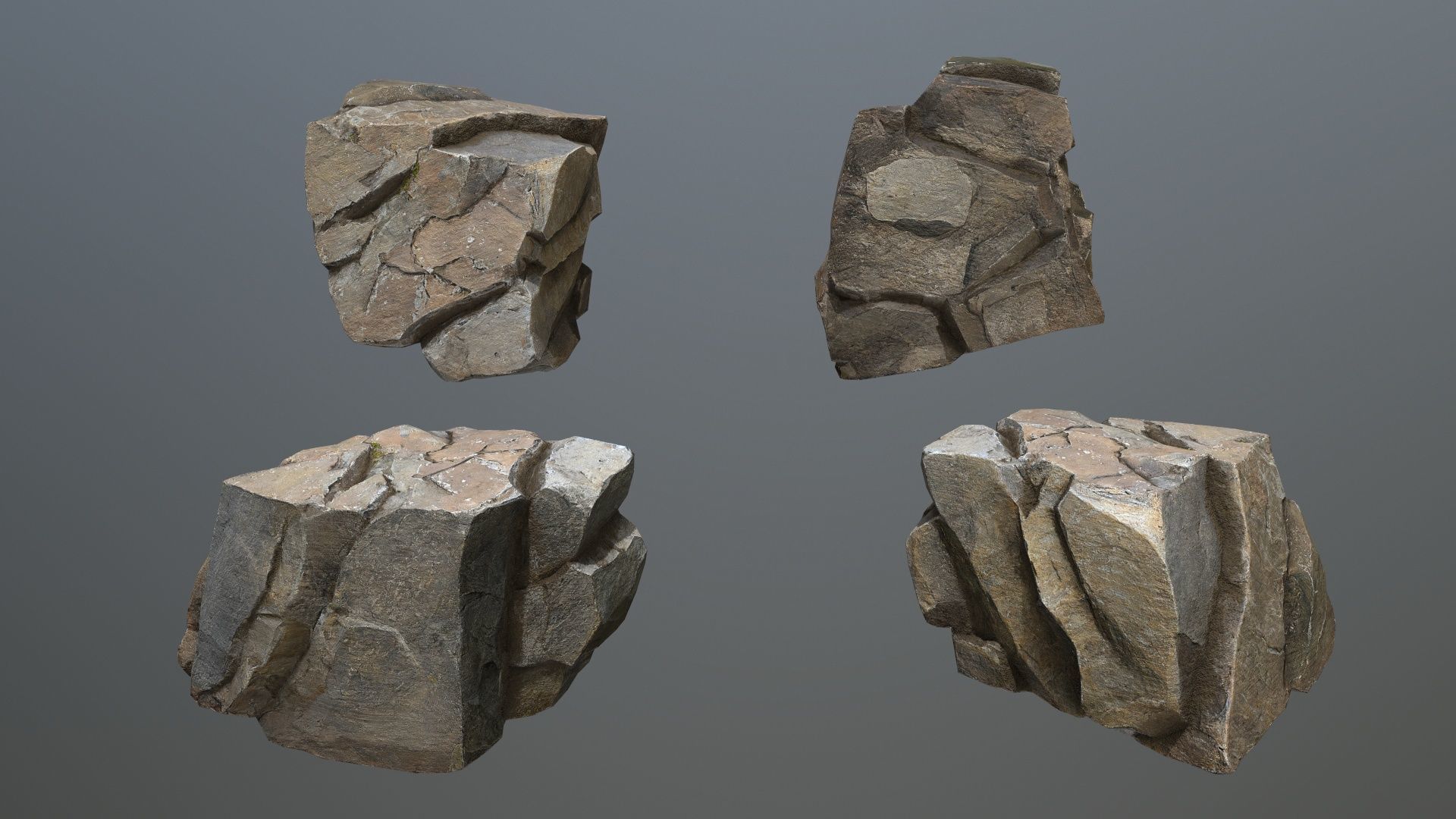 cliff rocks Low-poly 3D model_14