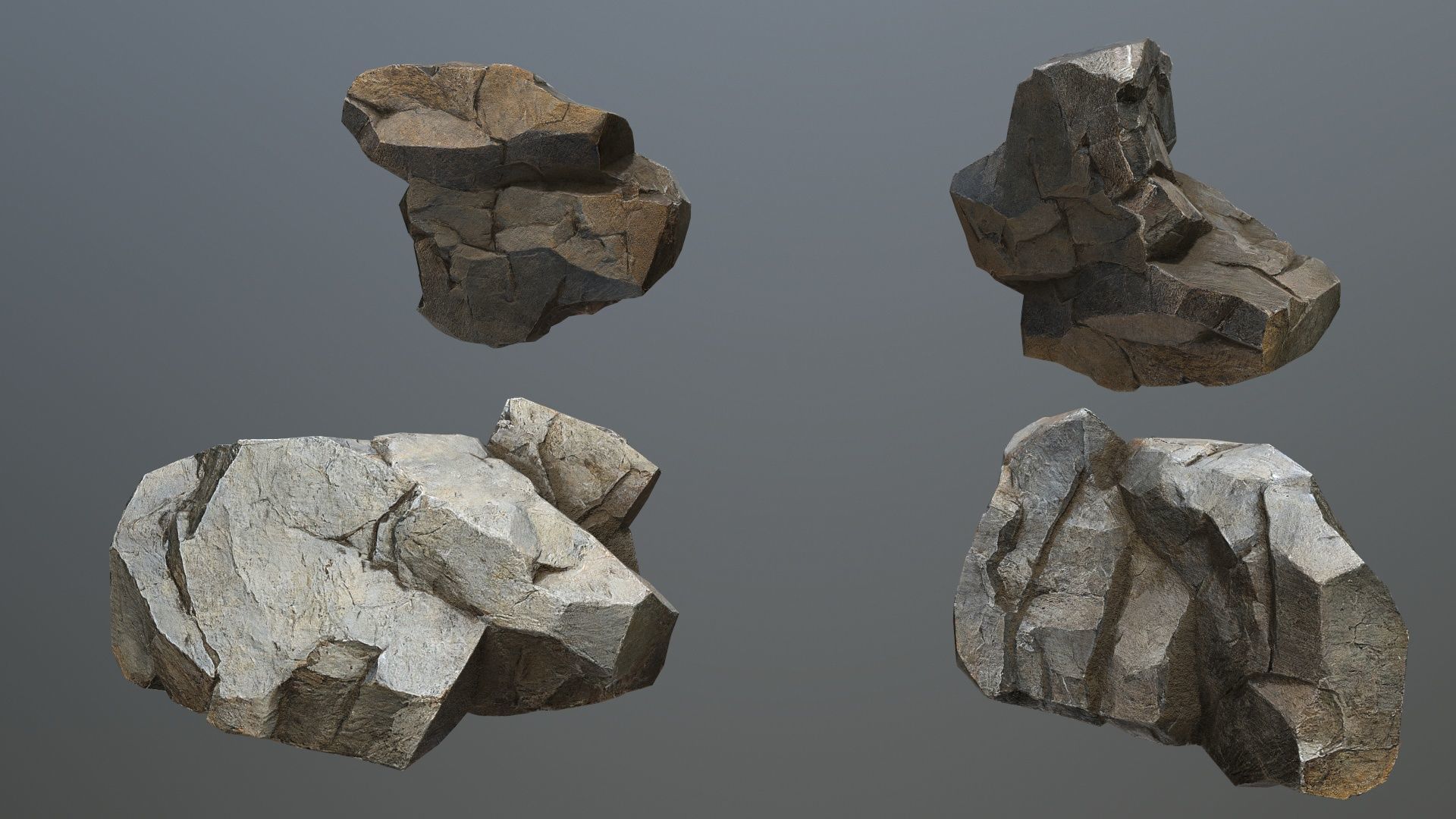 cliff rocks Low-poly 3D model_11