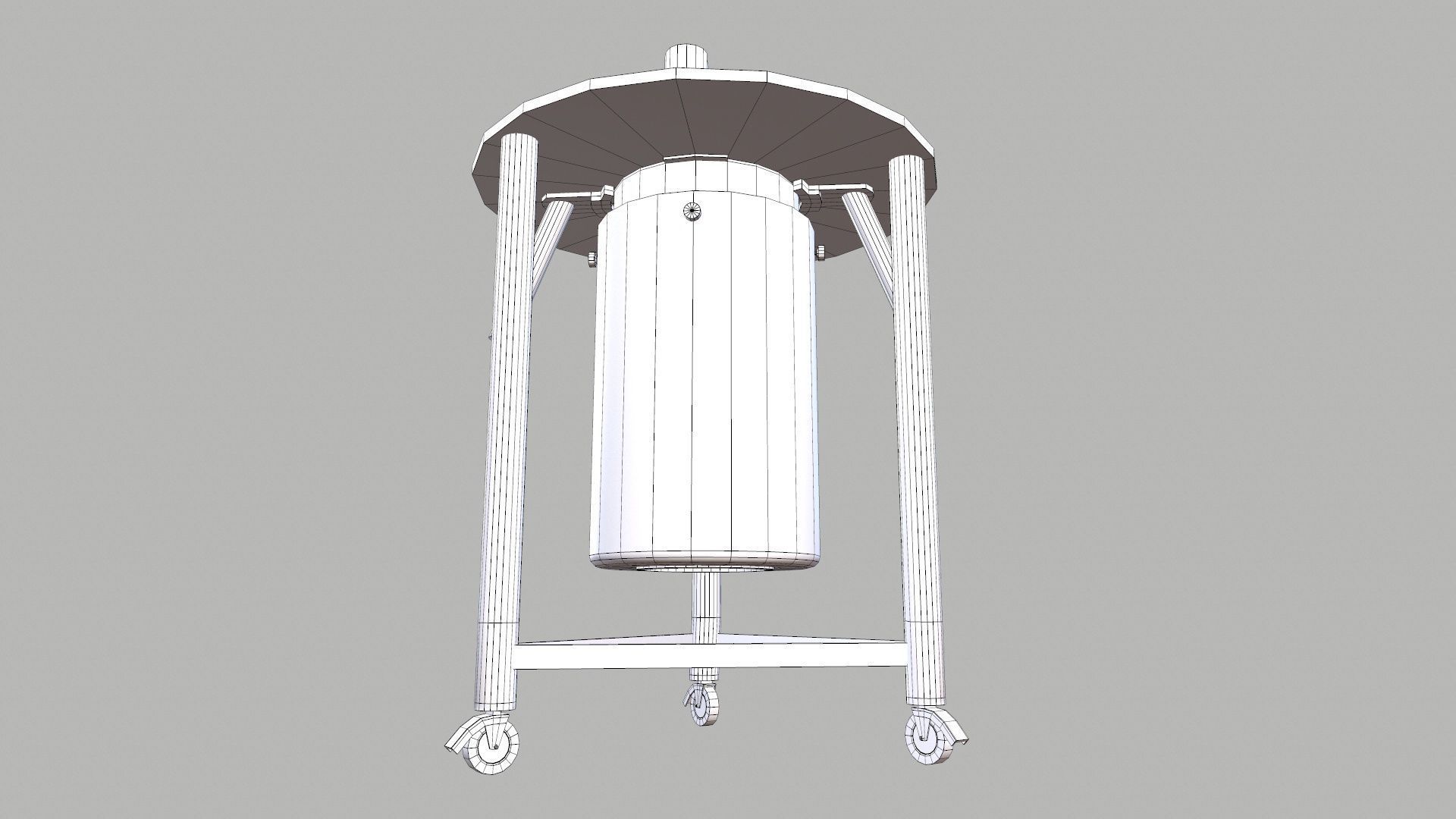 Charging Drum with Trolley Low-poly 3D model_7