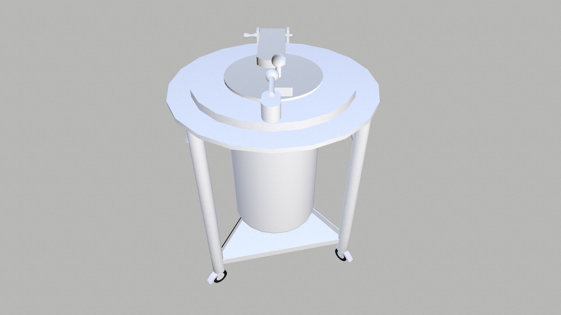 Charging Drum with Trolley Low-poly 3D model_5