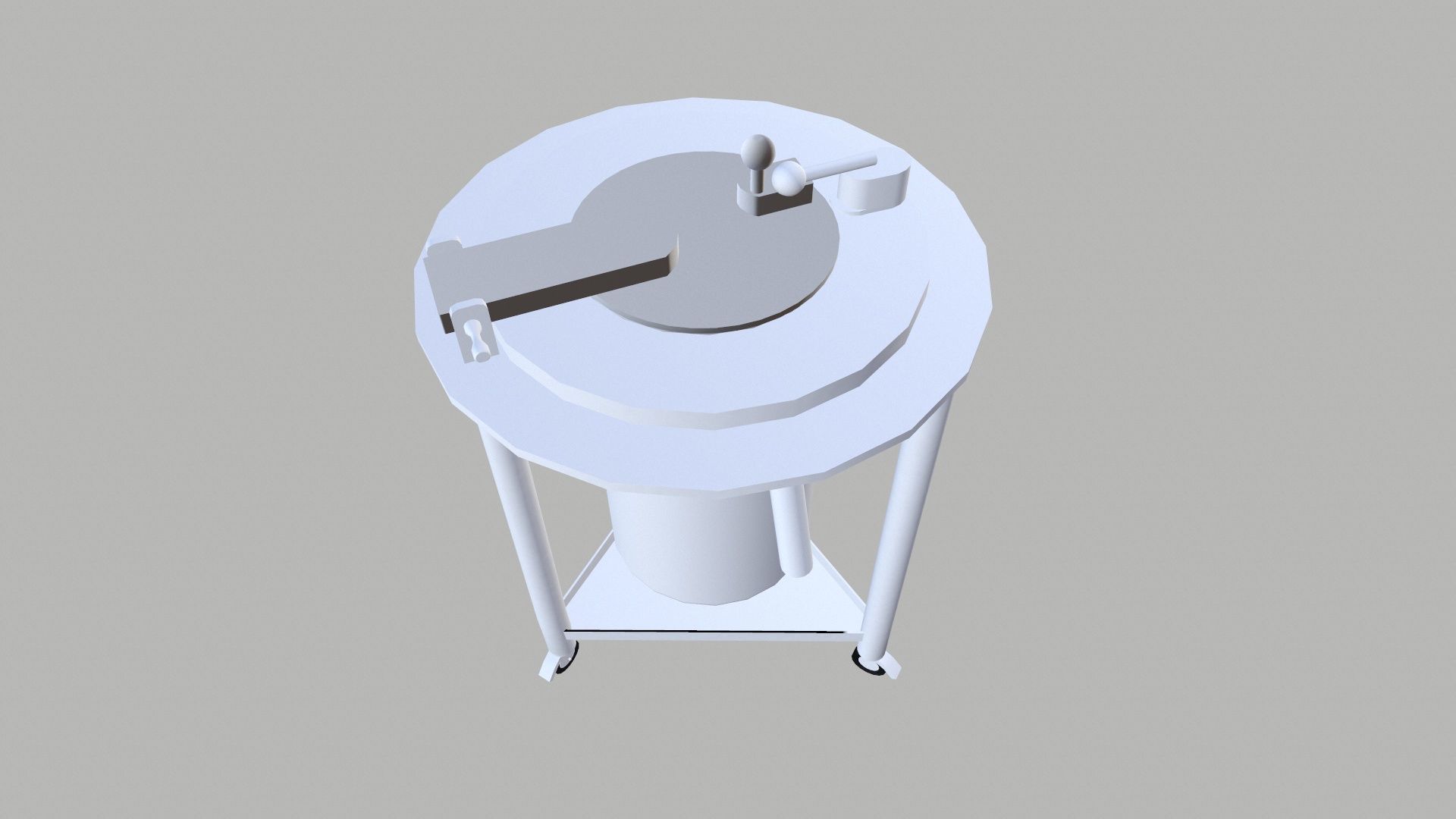 Charging Drum with Trolley Low-poly 3D model_2