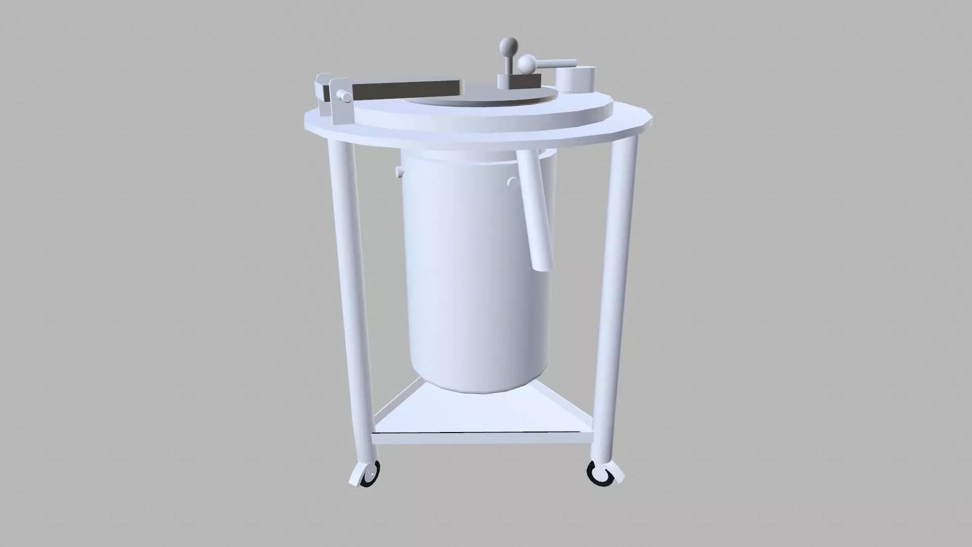Charging Drum with Trolley Low-poly 3D model_0