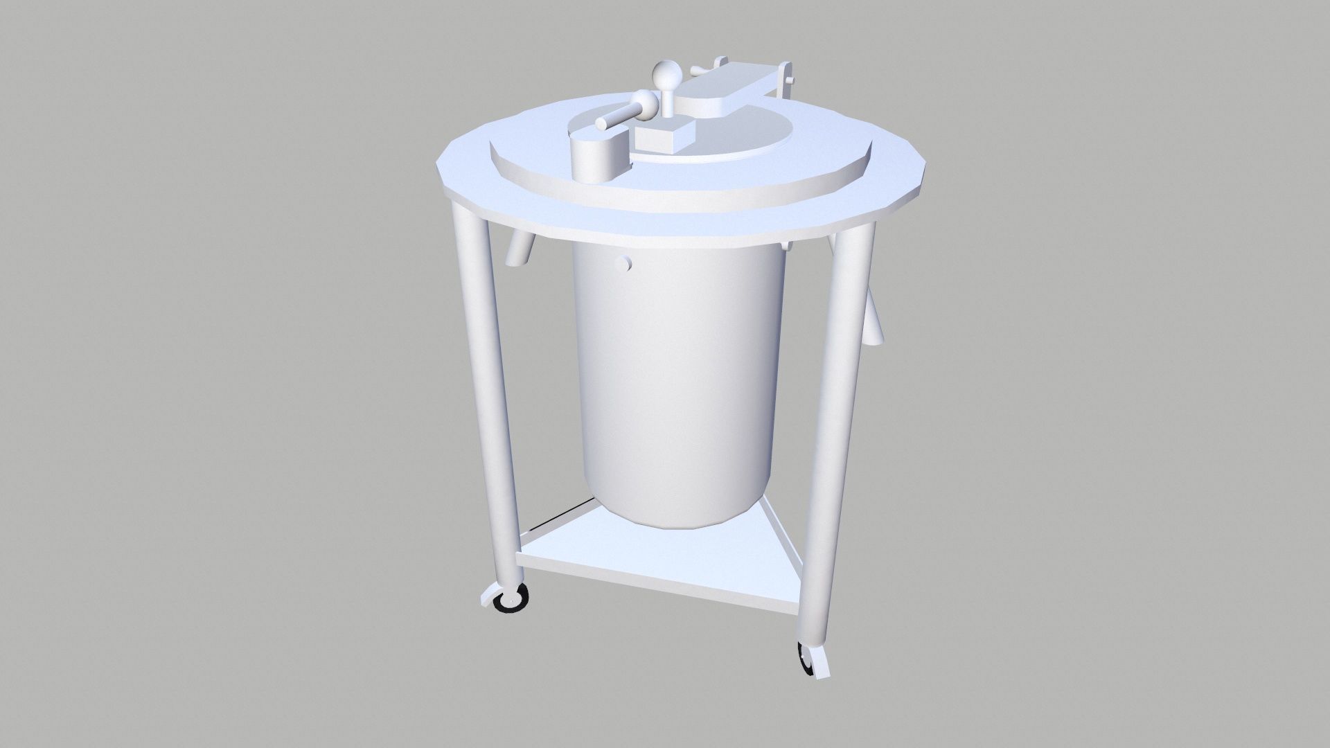 Charging Drum with Trolley Low-poly 3D model_4