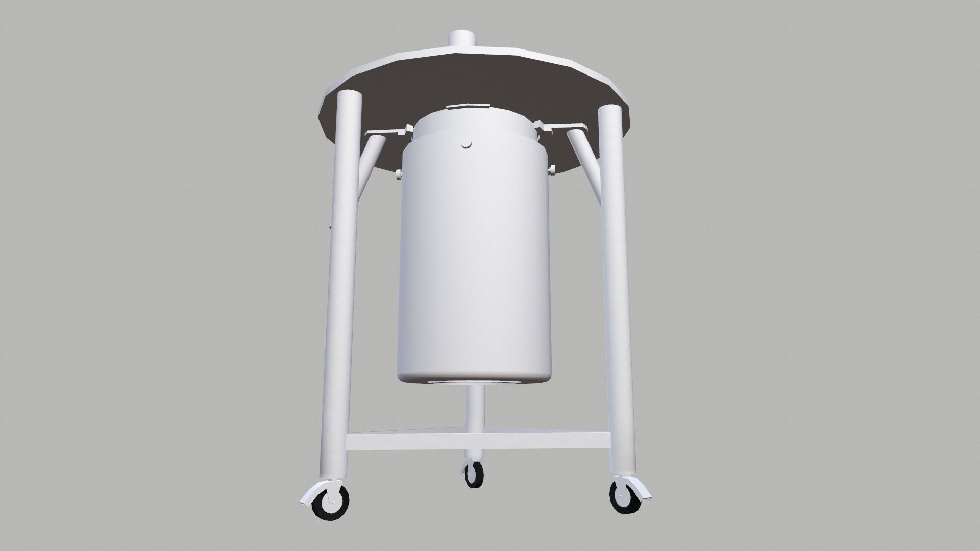 Charging Drum with Trolley Low-poly 3D model_6
