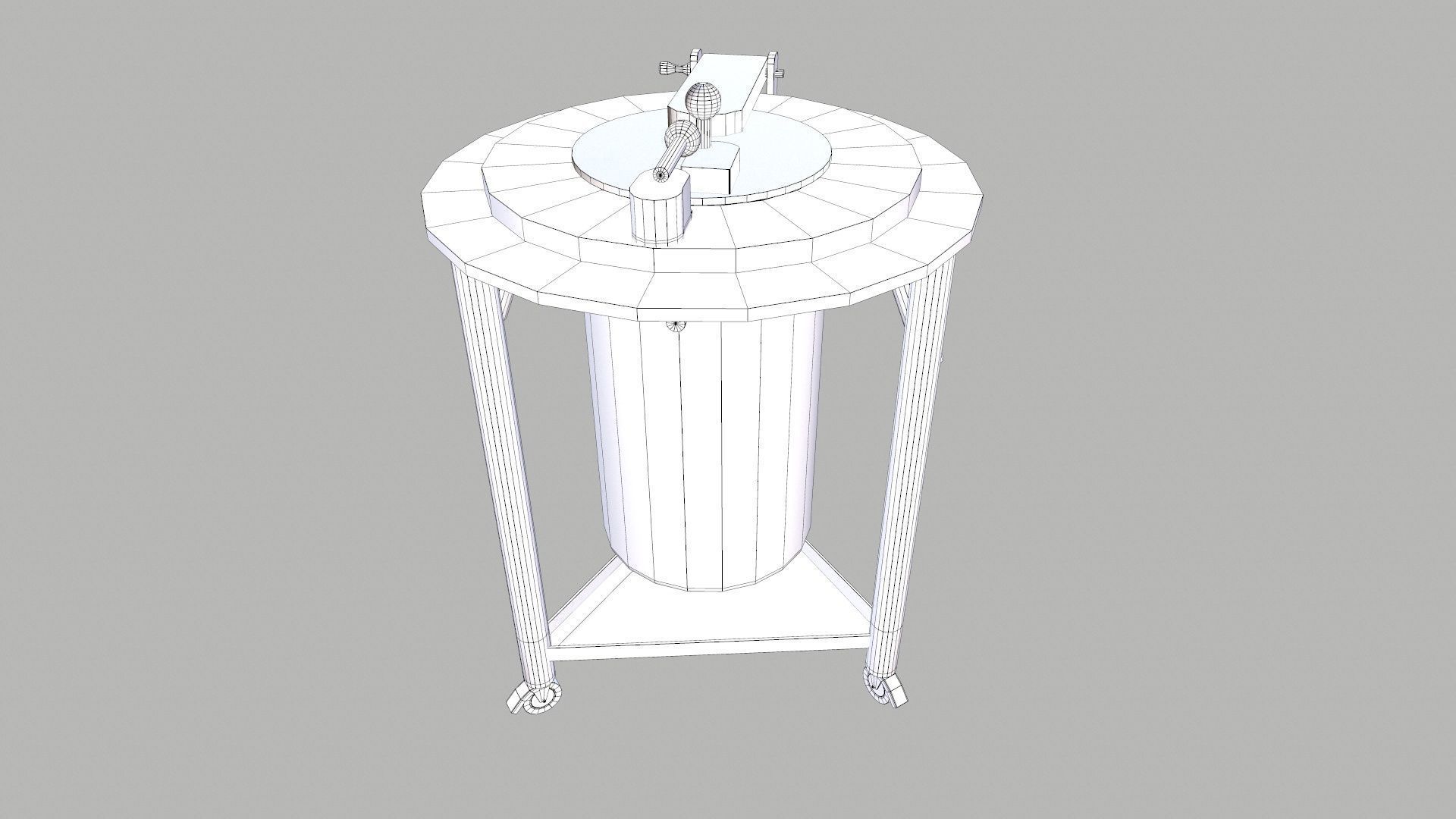 Charging Drum with Trolley Low-poly 3D model_8