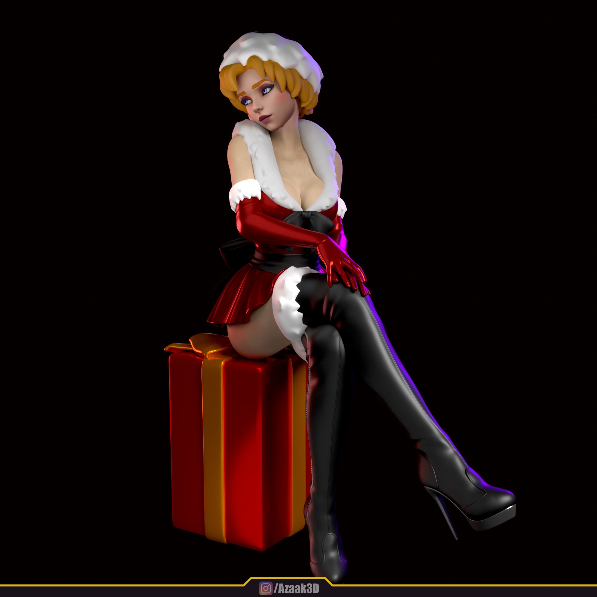 Christmas Girl 3D print model_9