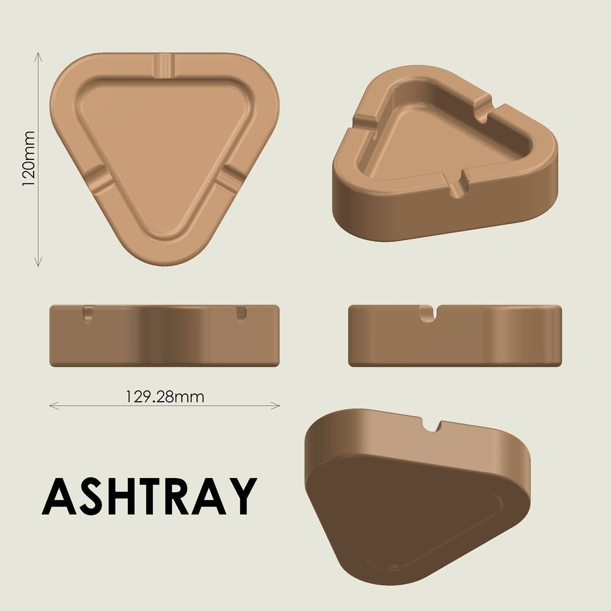 Ashtray 3D print model_3