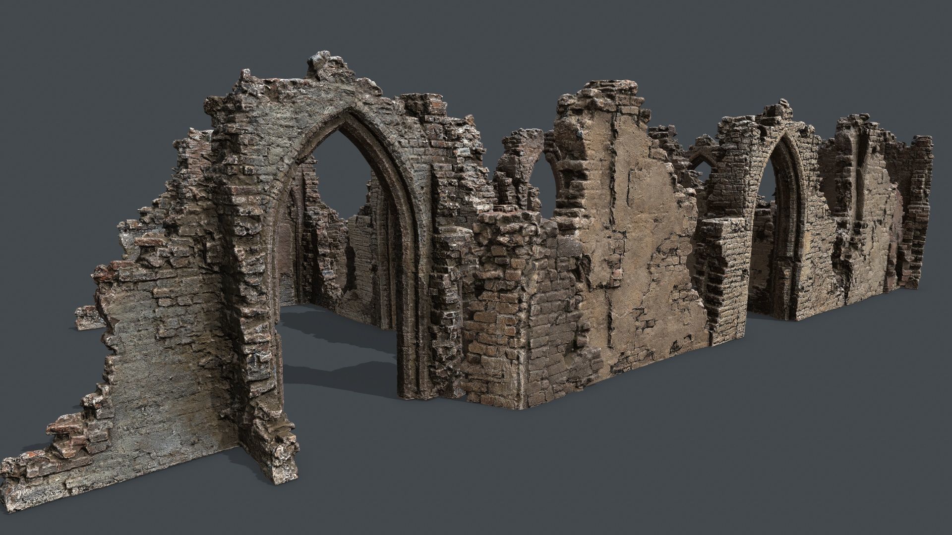 Ruin Gate Low-poly 3D model_2