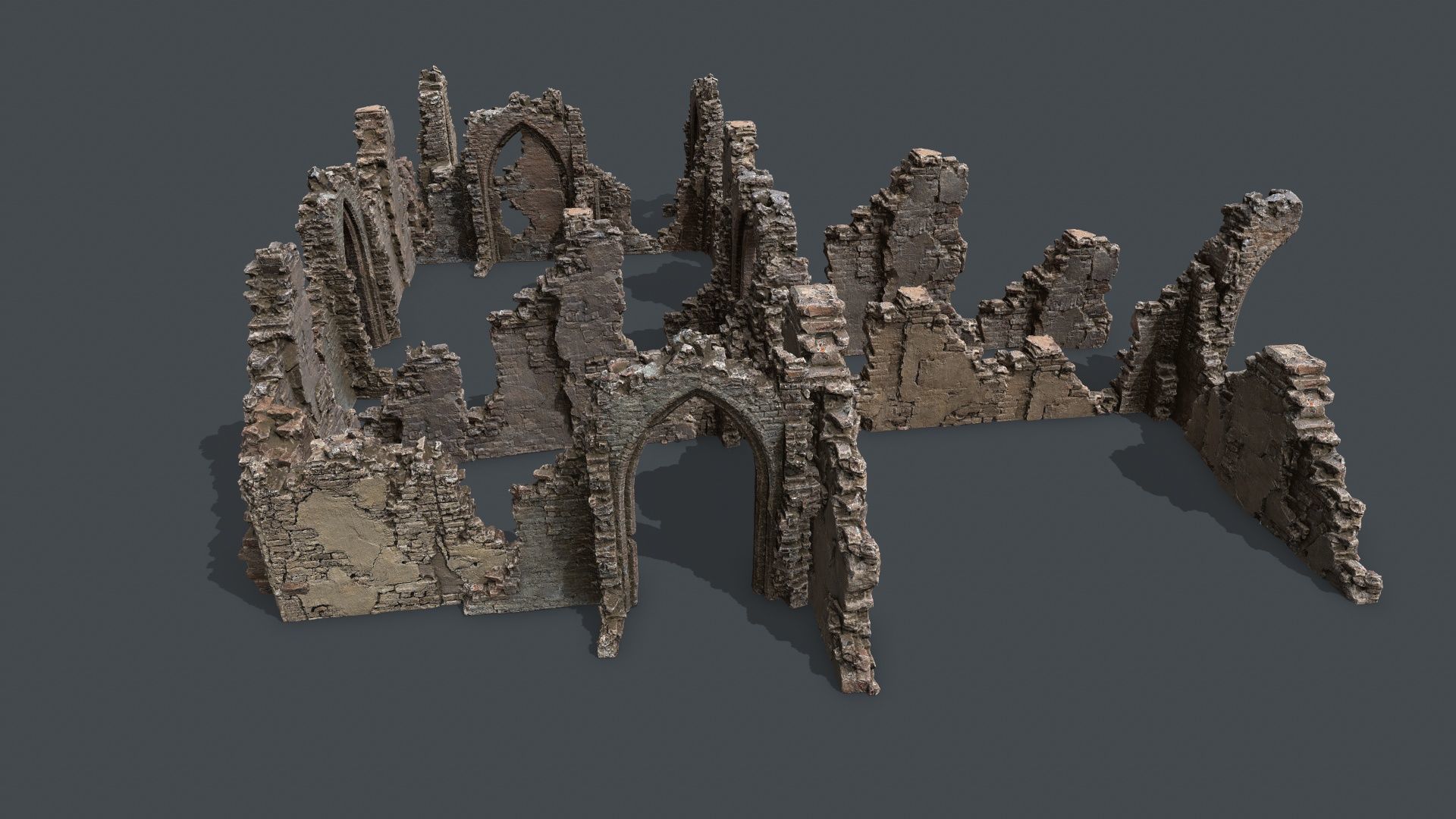 Ruin Gate Low-poly 3D model_3