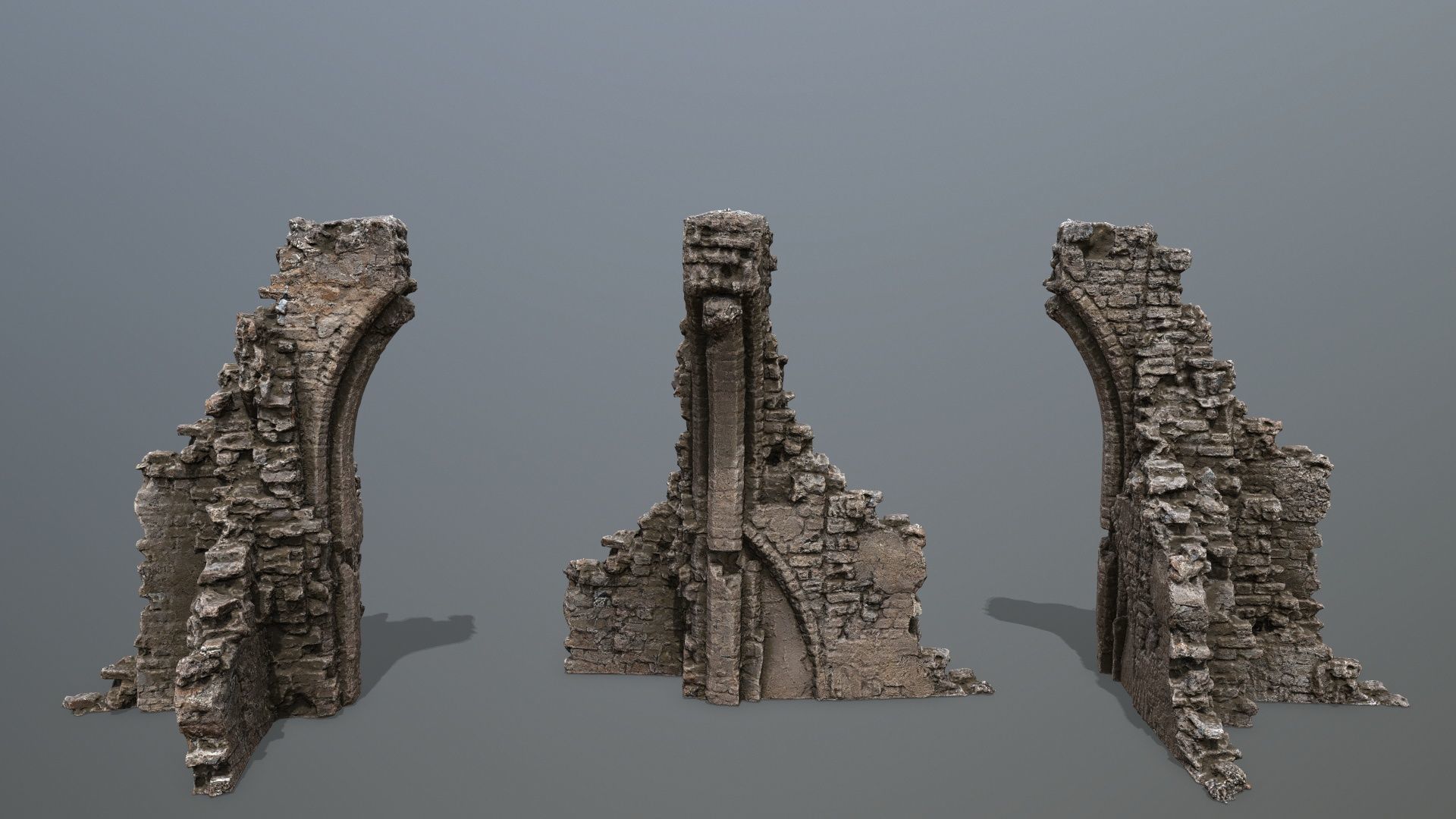 Ruin Gate Low-poly 3D model_8