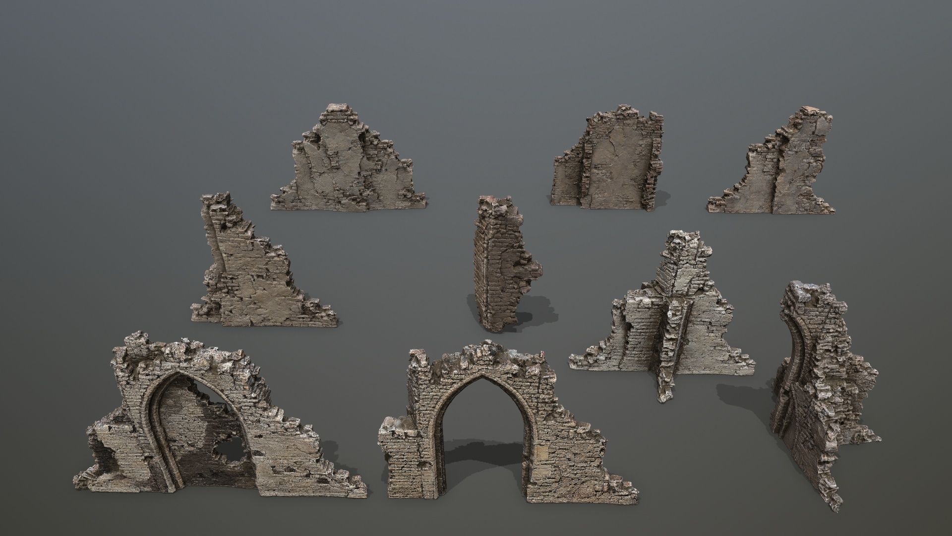 Ruin Gate Low-poly 3D model_4