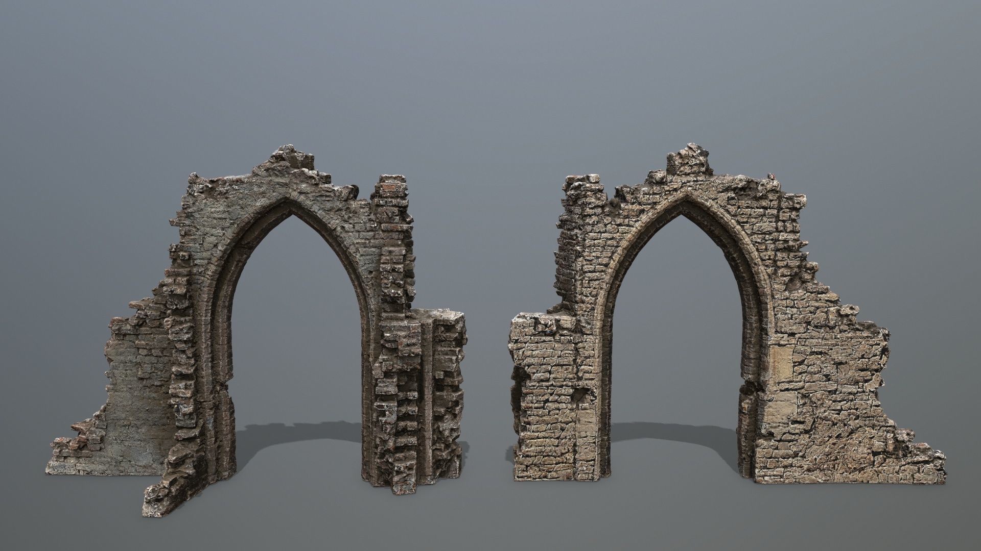Ruin Gate Low-poly 3D model_5
