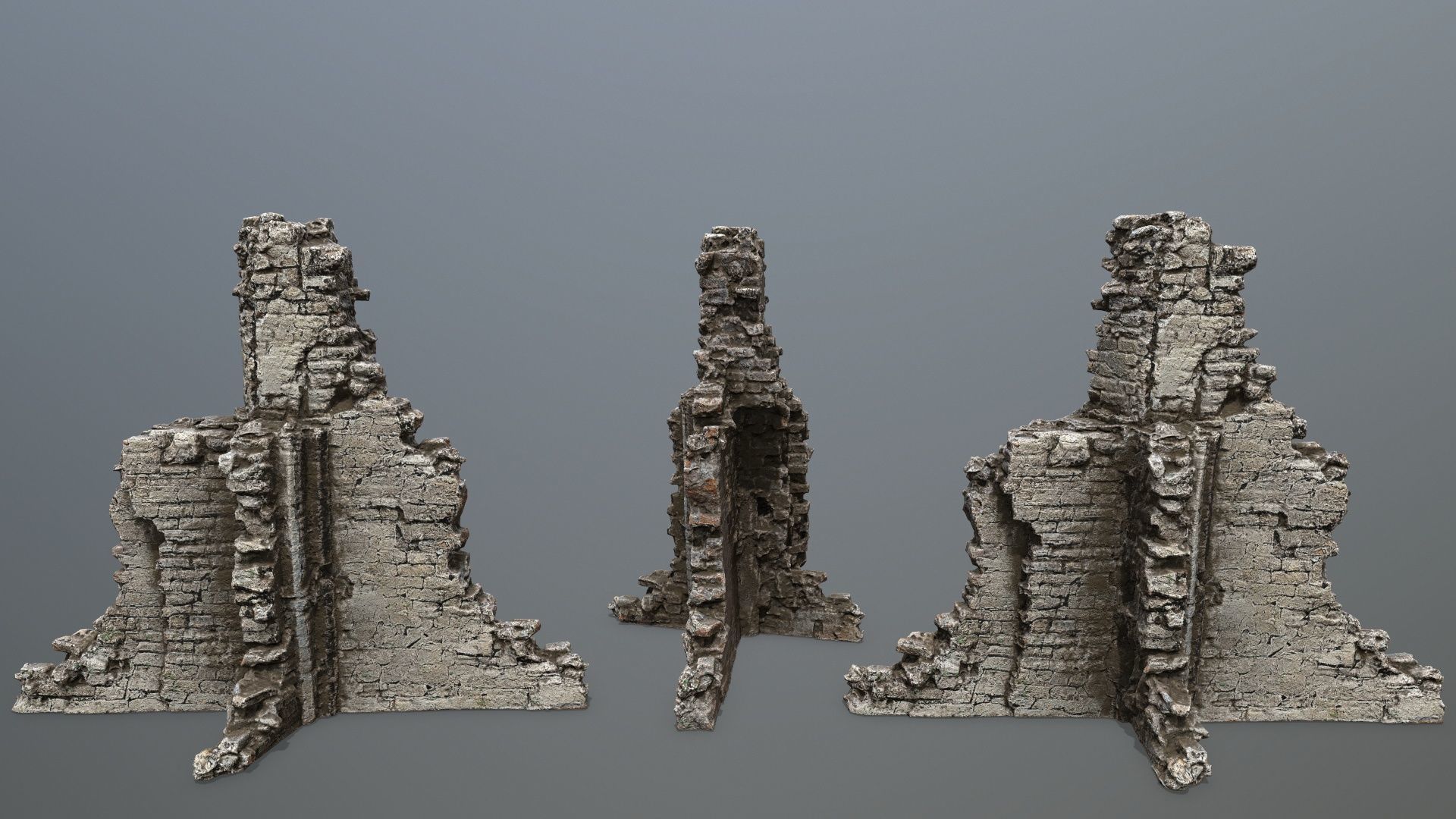 Ruin Gate Low-poly 3D model_10