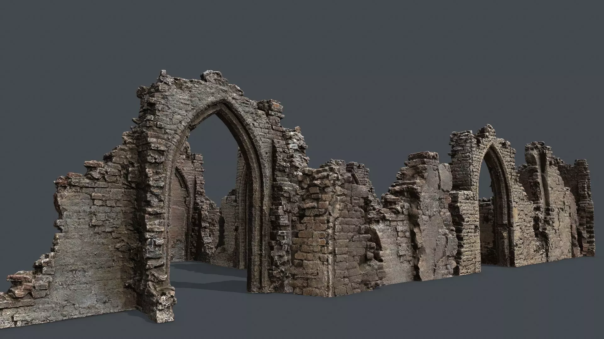 Ruin Gate Low-poly 3D model_0
