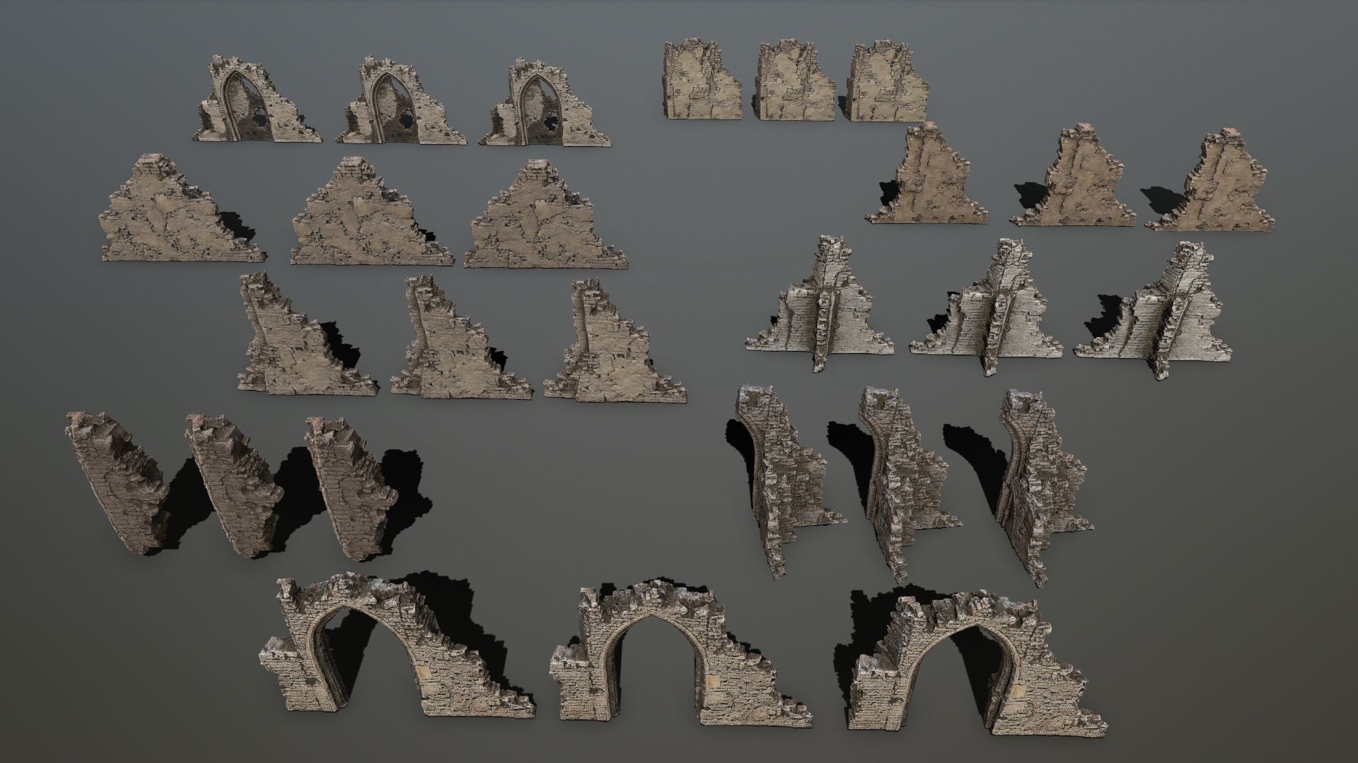 Ruin Gate Low-poly 3D model_14