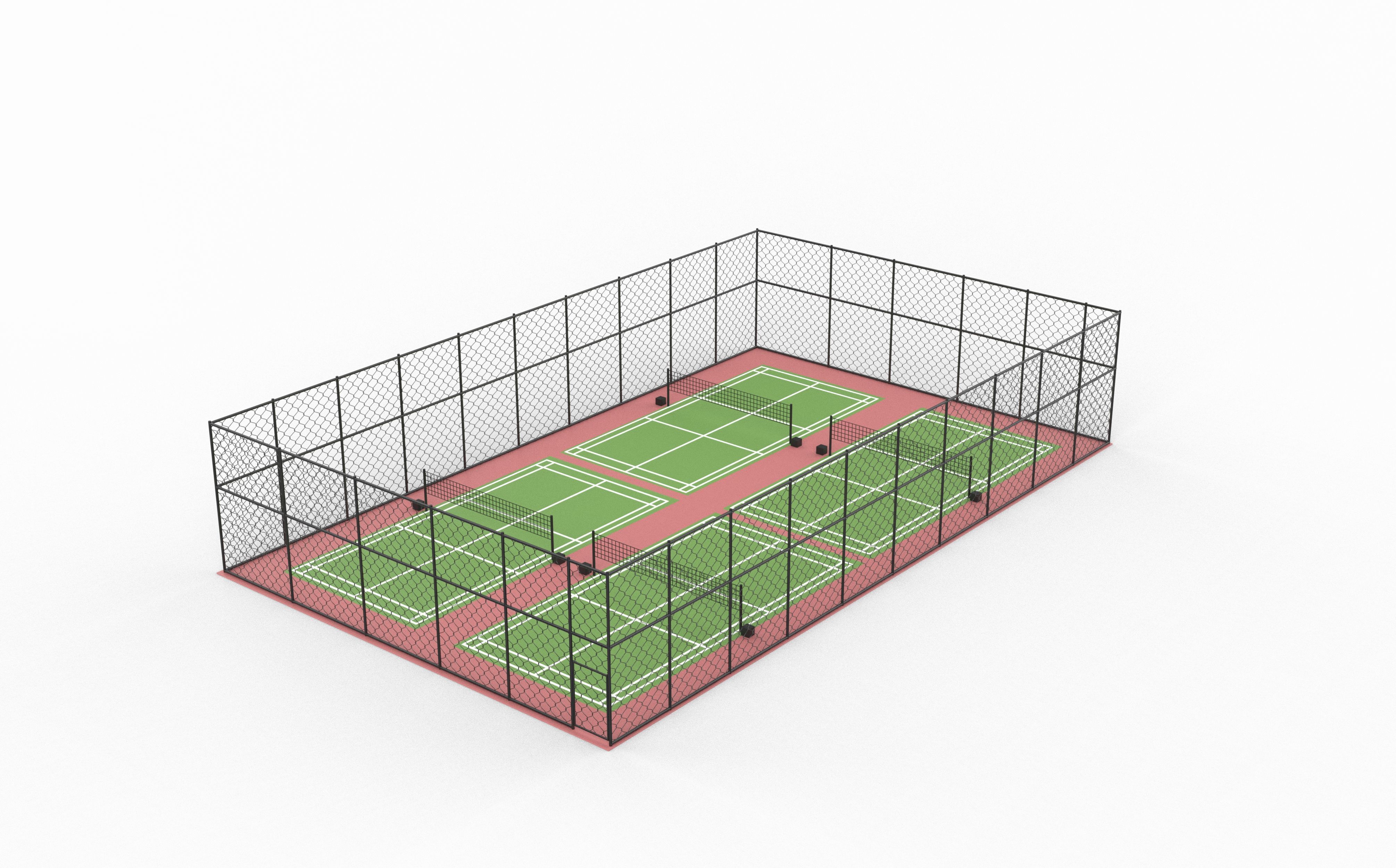 Outdoor Badminton Court 3D model_8