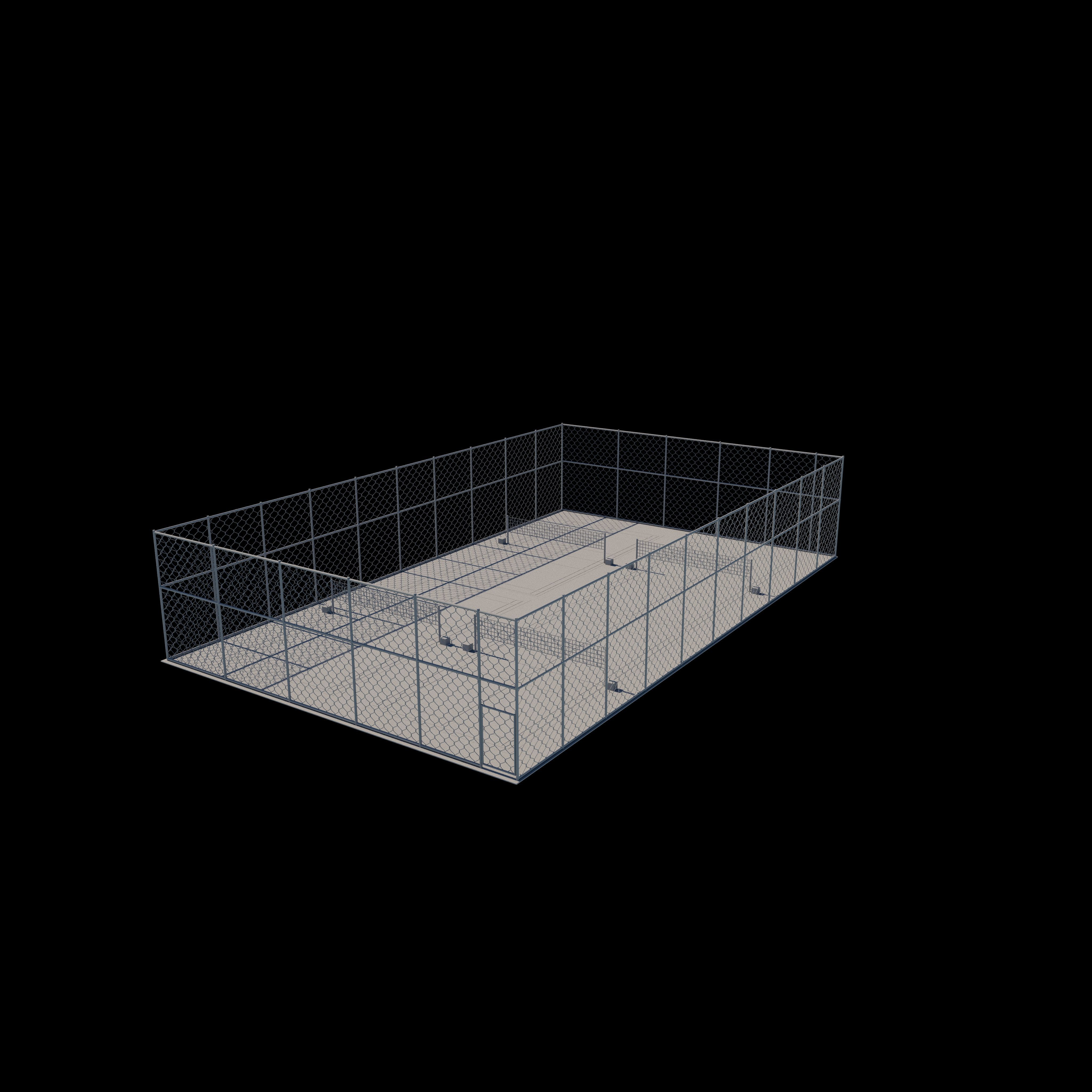 Outdoor Badminton Court 3D model_13