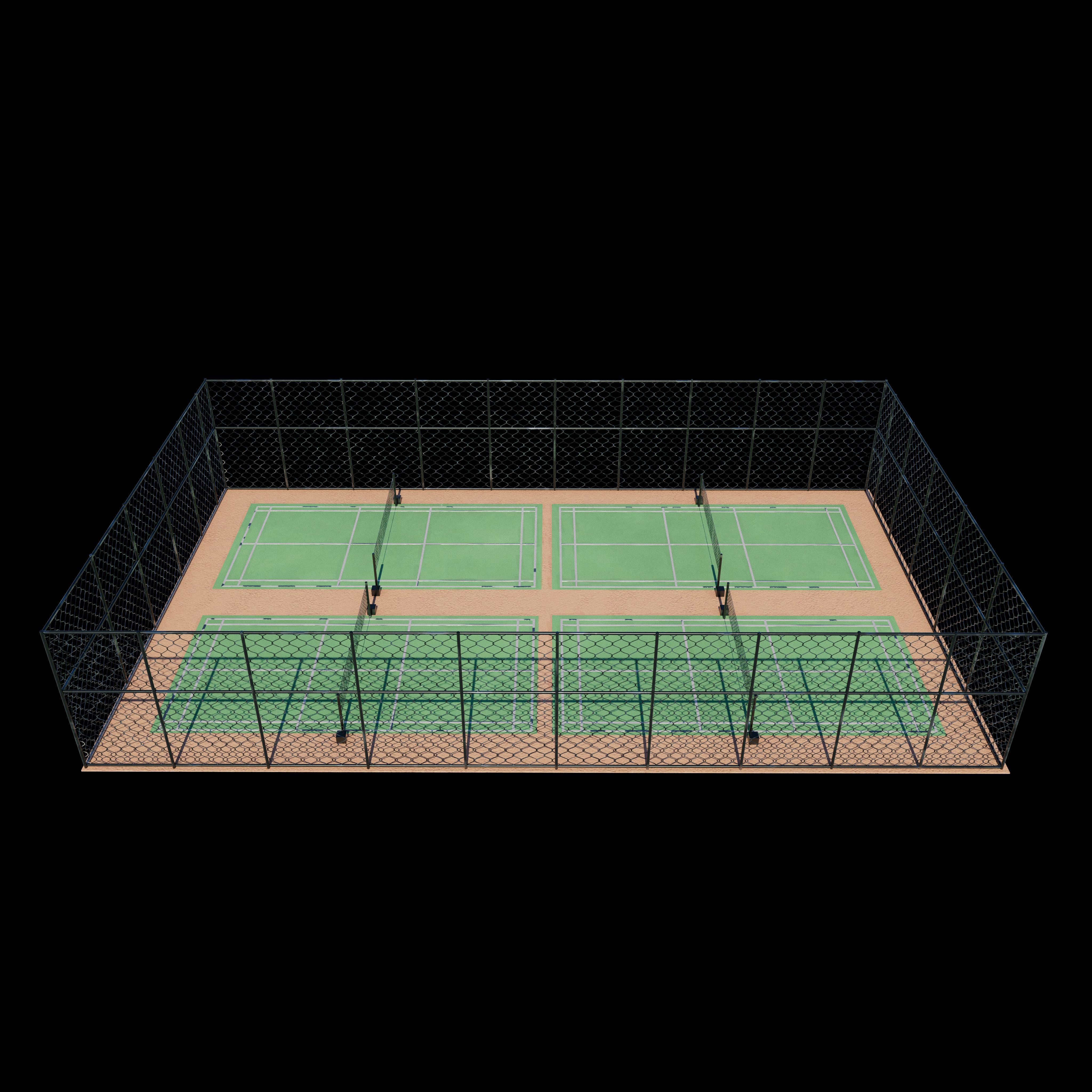 Outdoor Badminton Court 3D model_11