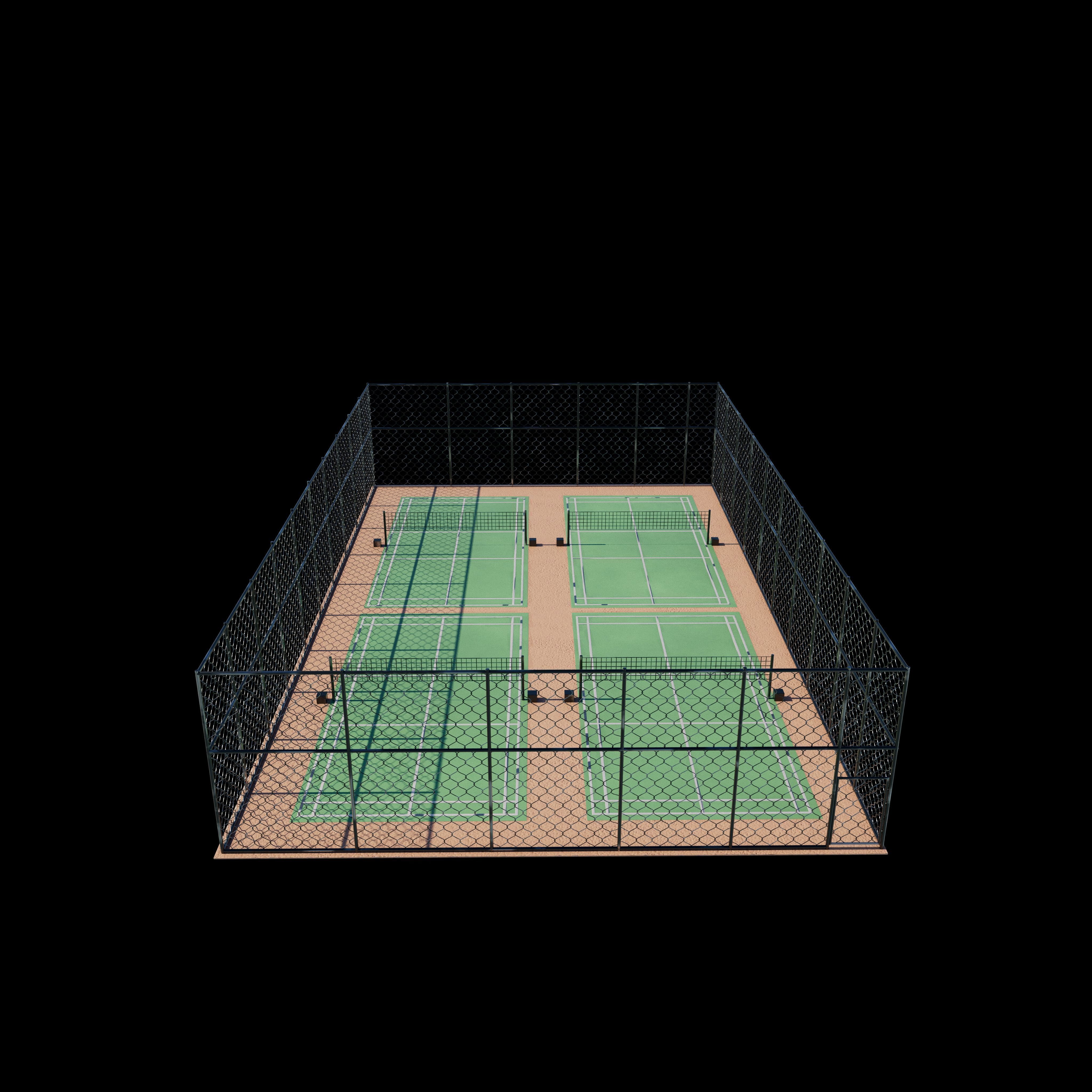 Outdoor Badminton Court 3D model_12
