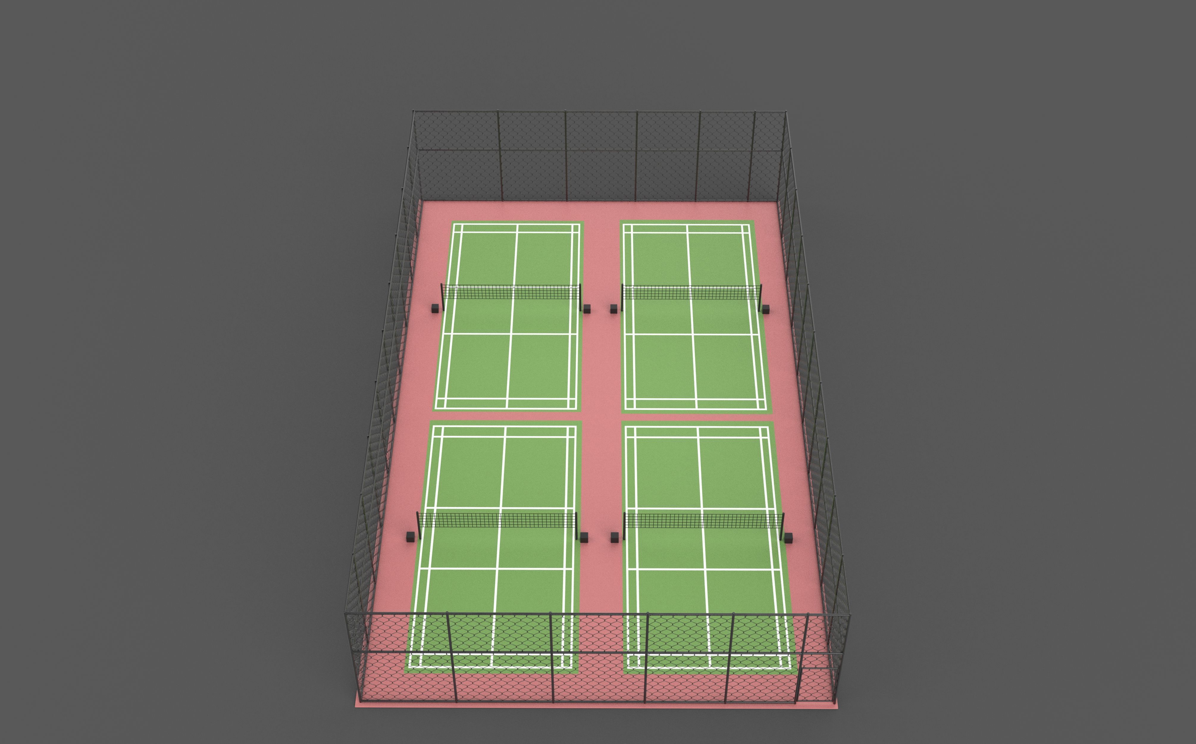 Outdoor Badminton Court 3D model_3