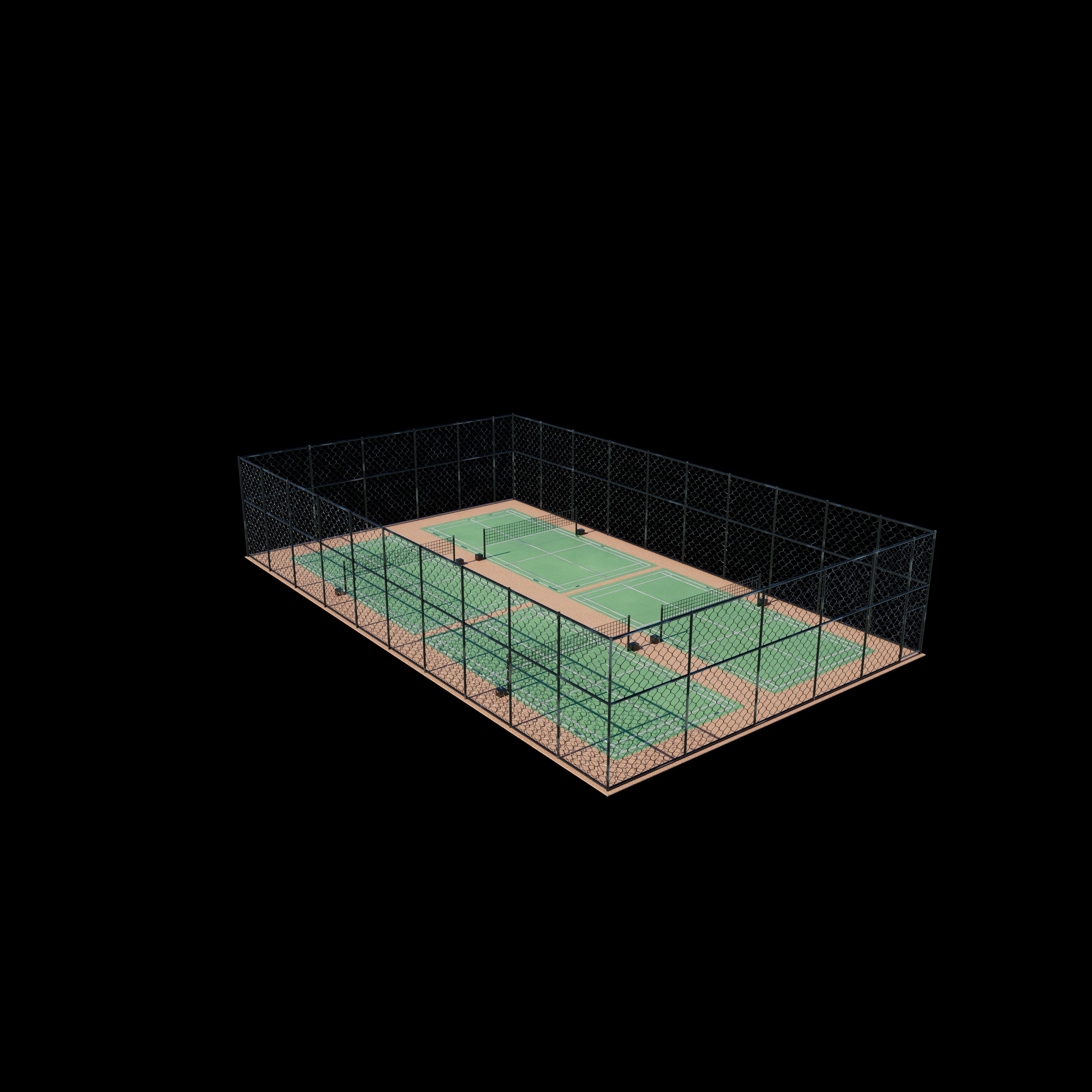 Outdoor Badminton Court 3D model_2