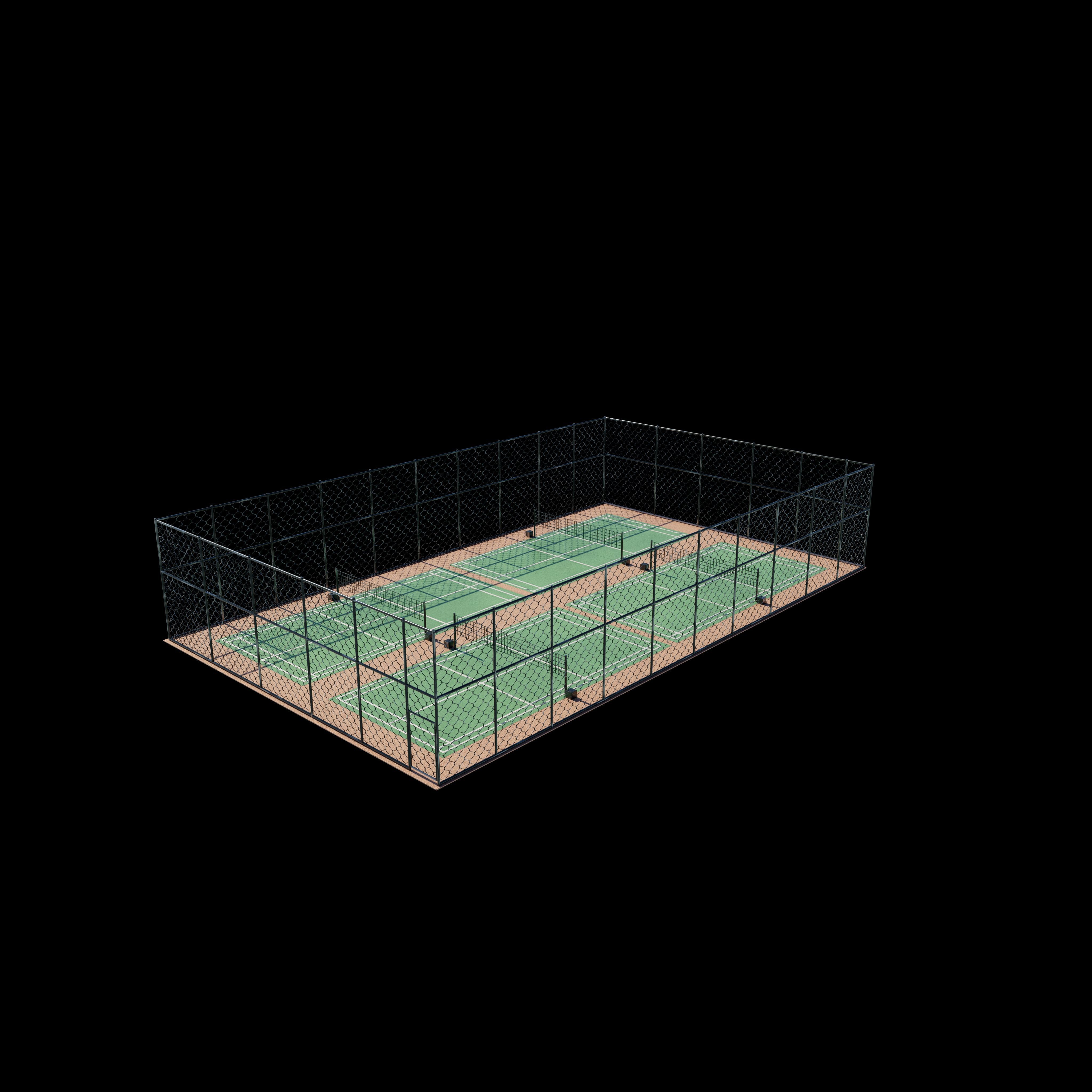 Outdoor Badminton Court 3D model_5