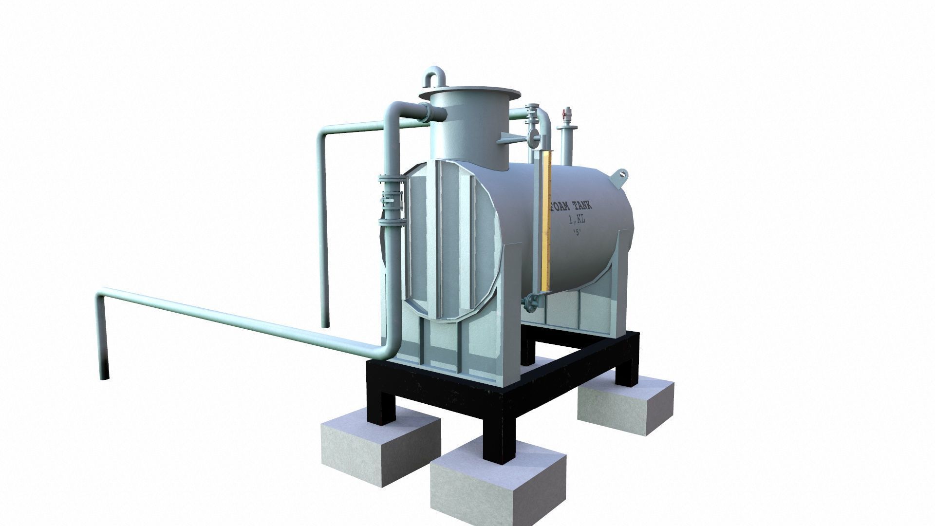 Foam Tank Low-poly 3D model_9