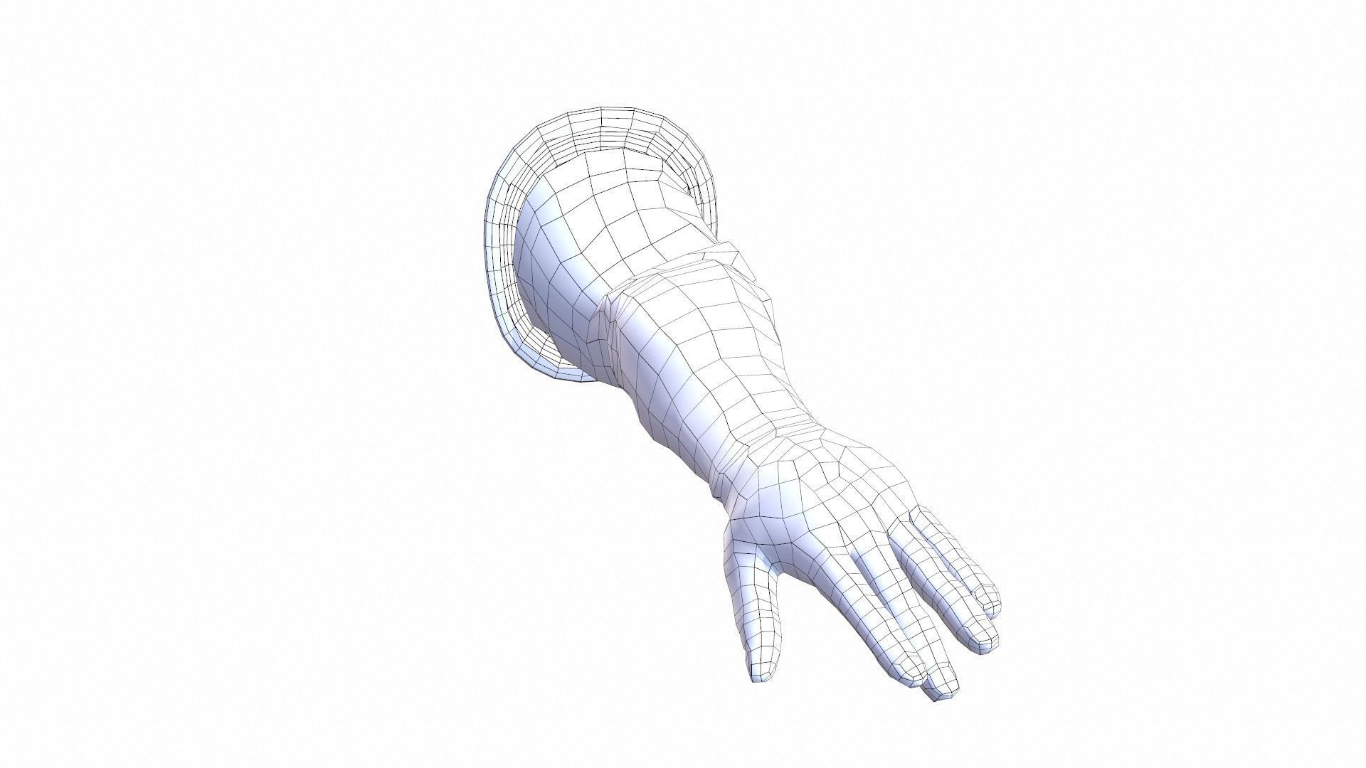 Hand Gloves Low-poly 3D model_10