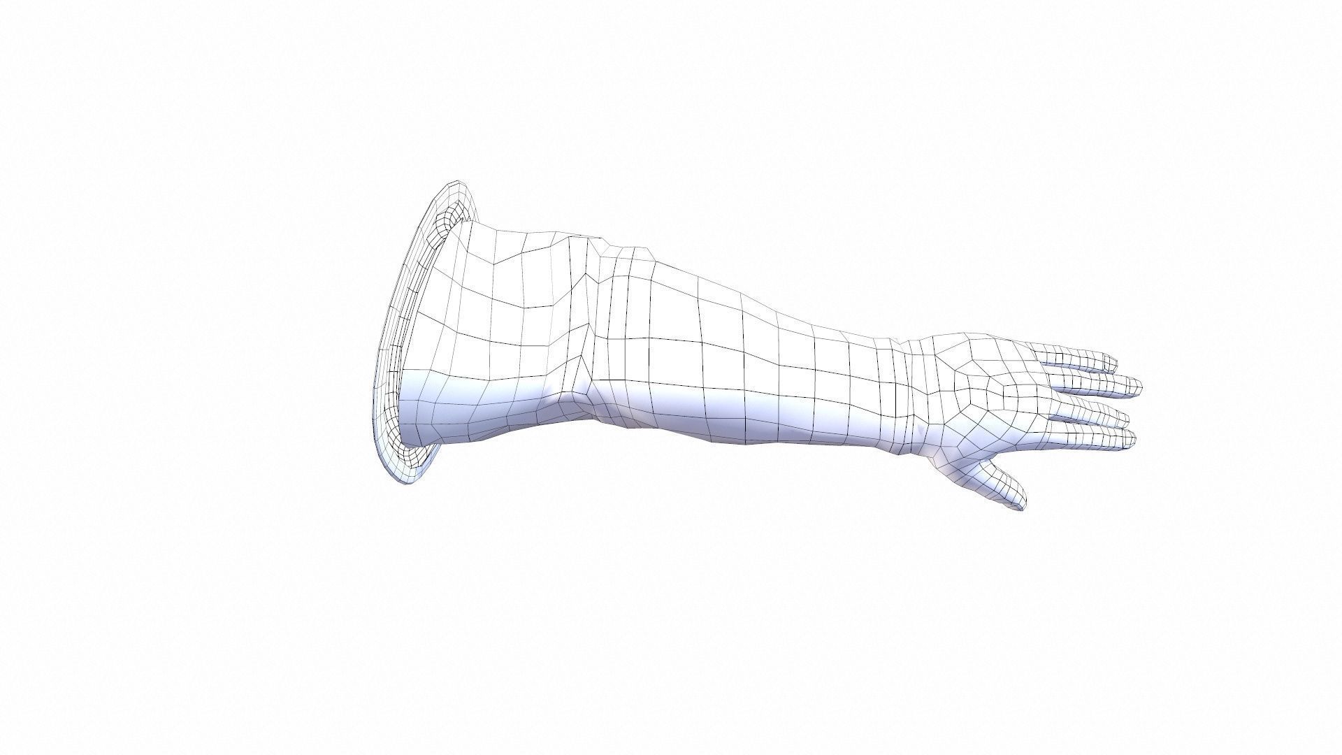 Hand Gloves Low-poly 3D model_9