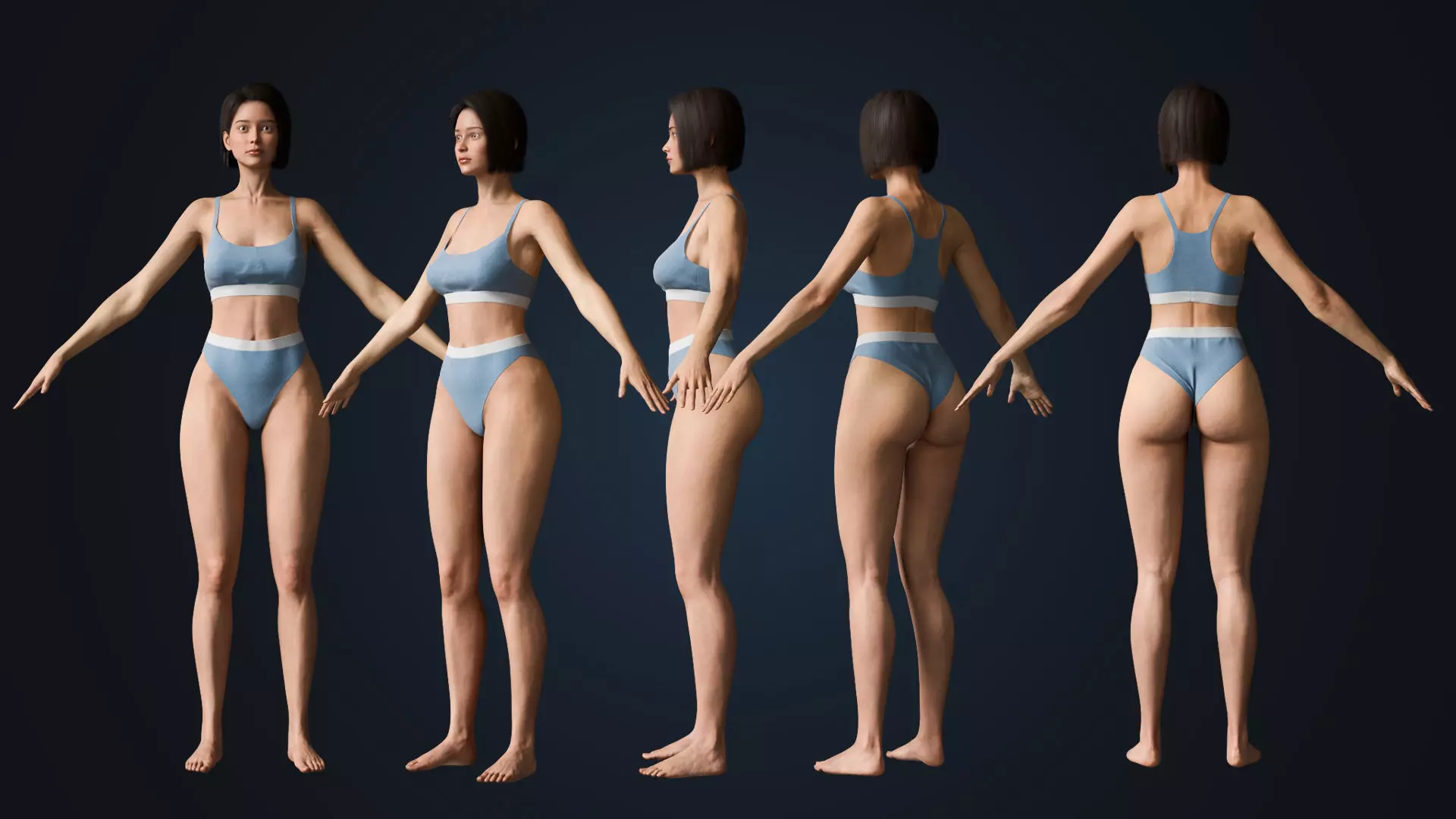 Natalia - Realistic 3D Character - Real-Time Edition Low-poly 3D model_2
