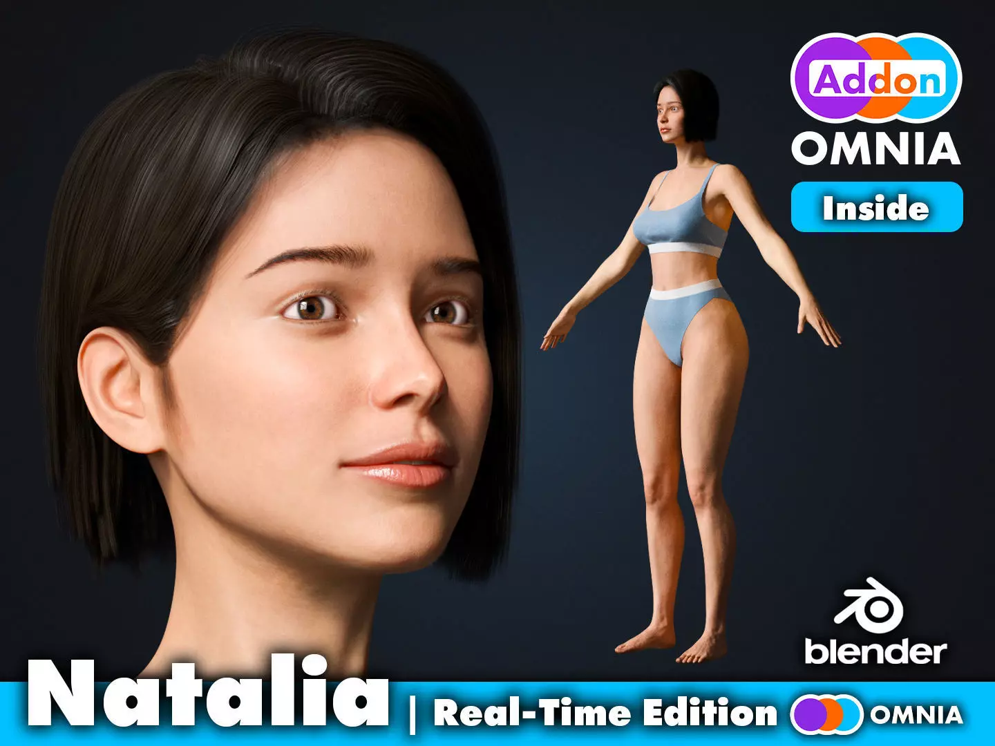 Natalia - Realistic 3D Character - Real-Time Edition Low-poly 3D model_0