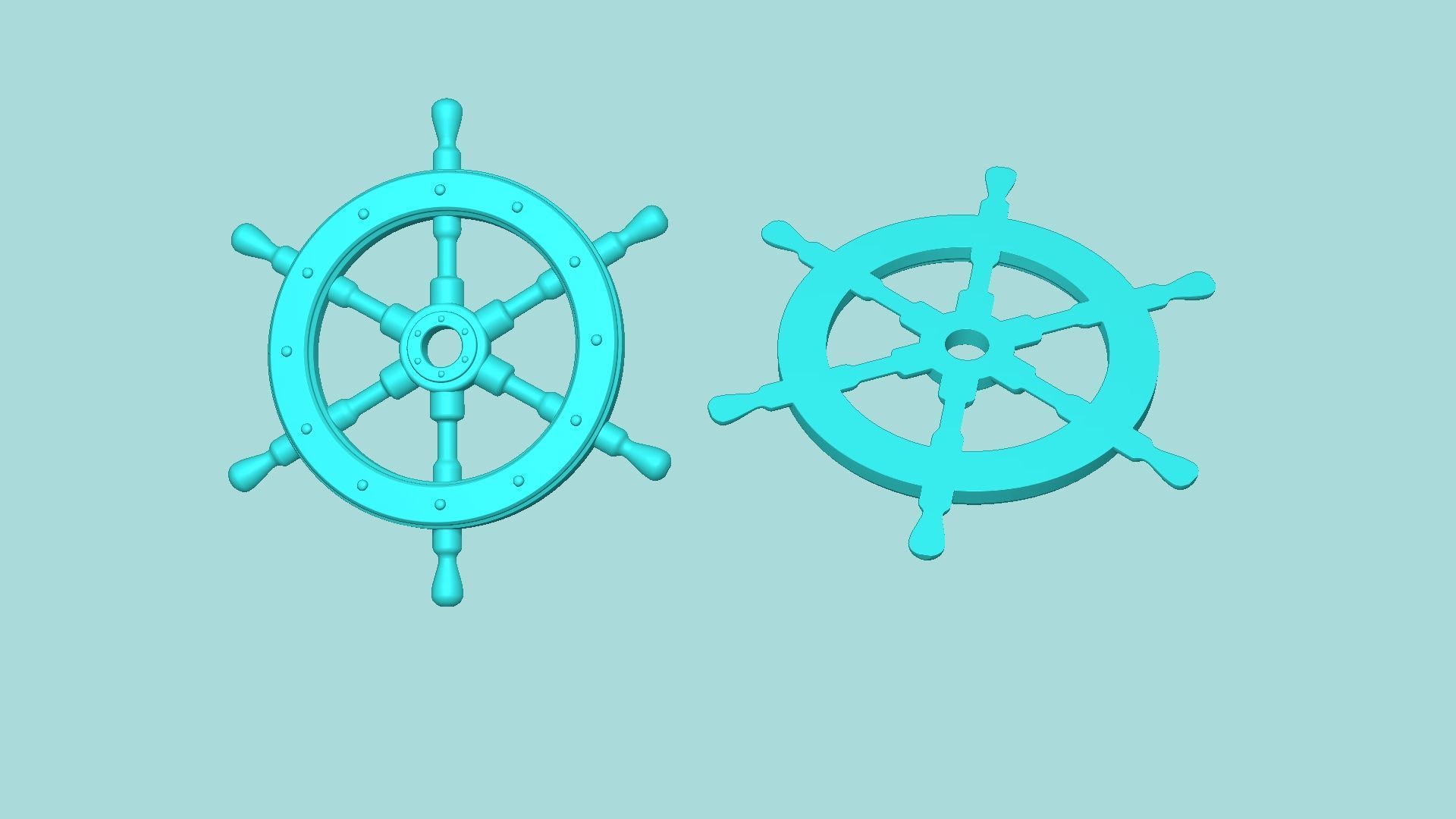 Pirate Ship Wheel - Decorative Spinning Toy 3D print model_12