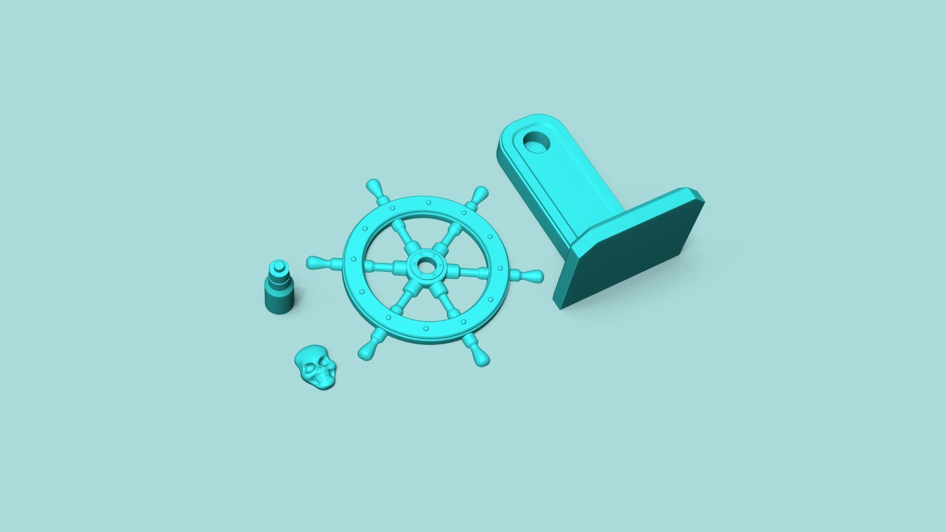 Pirate Ship Wheel - Decorative Spinning Toy 3D print model_2