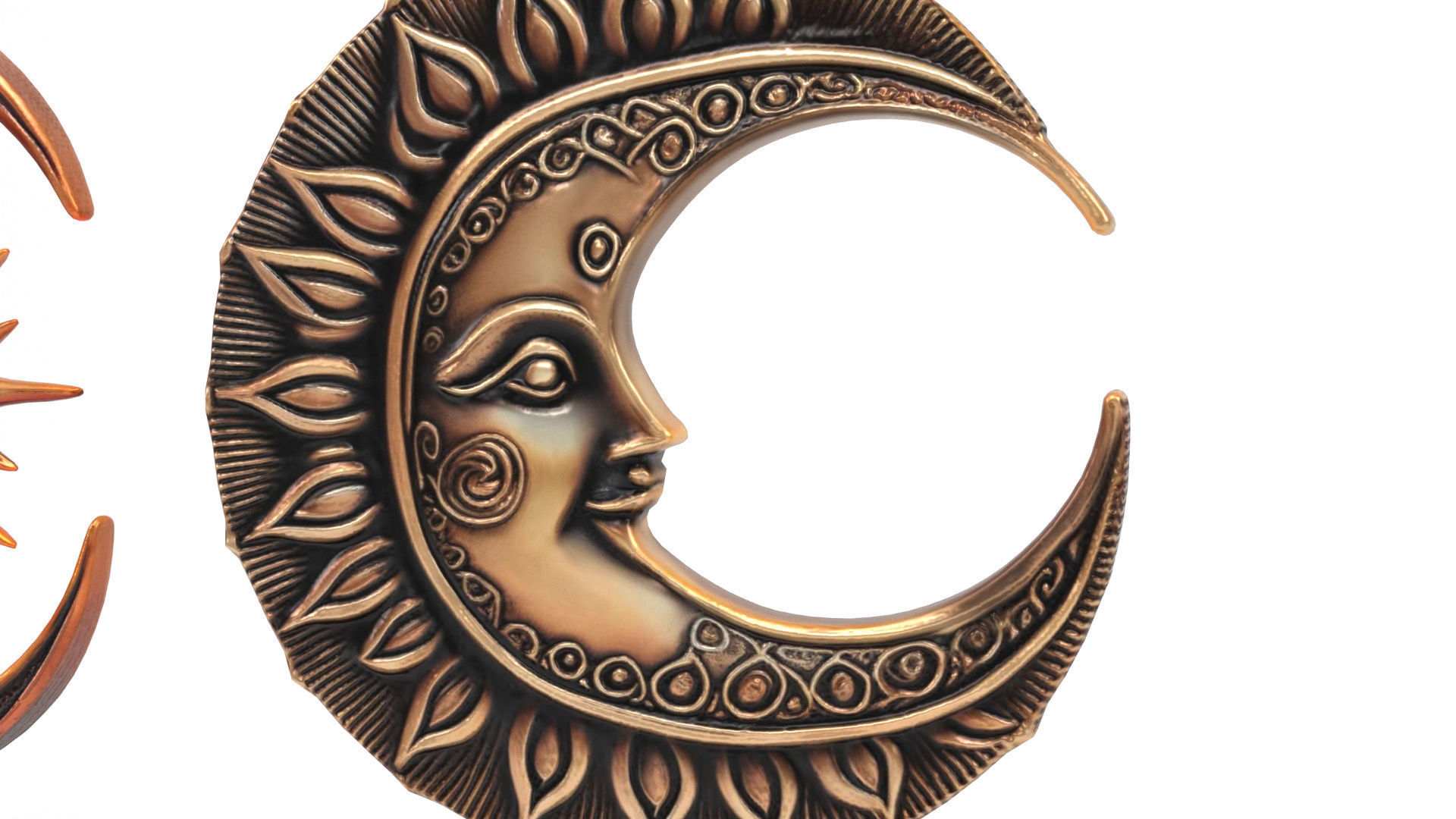 Decorative moons 2 Low-poly 3D model_6