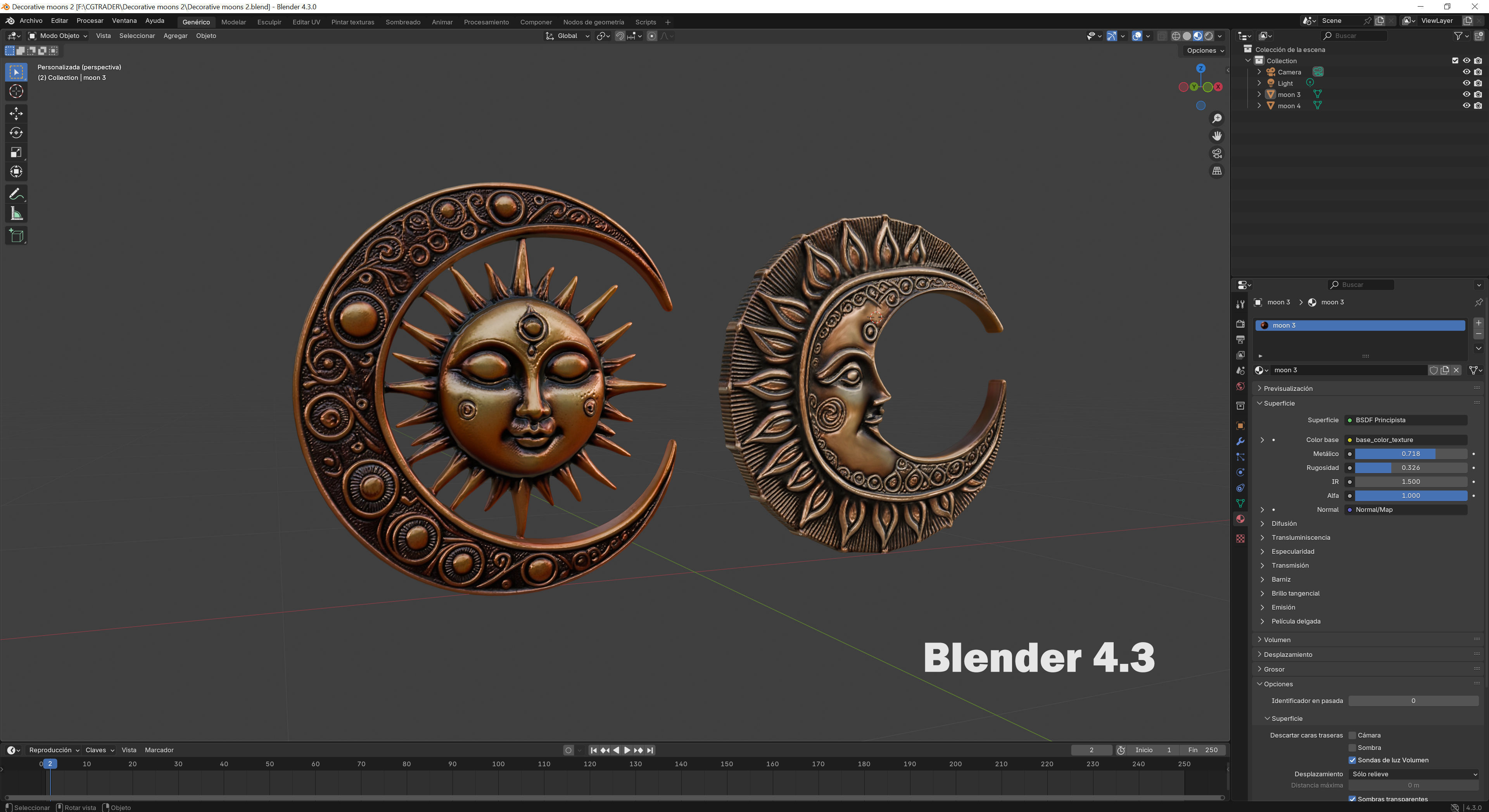 Decorative moons 2 Low-poly 3D model_11