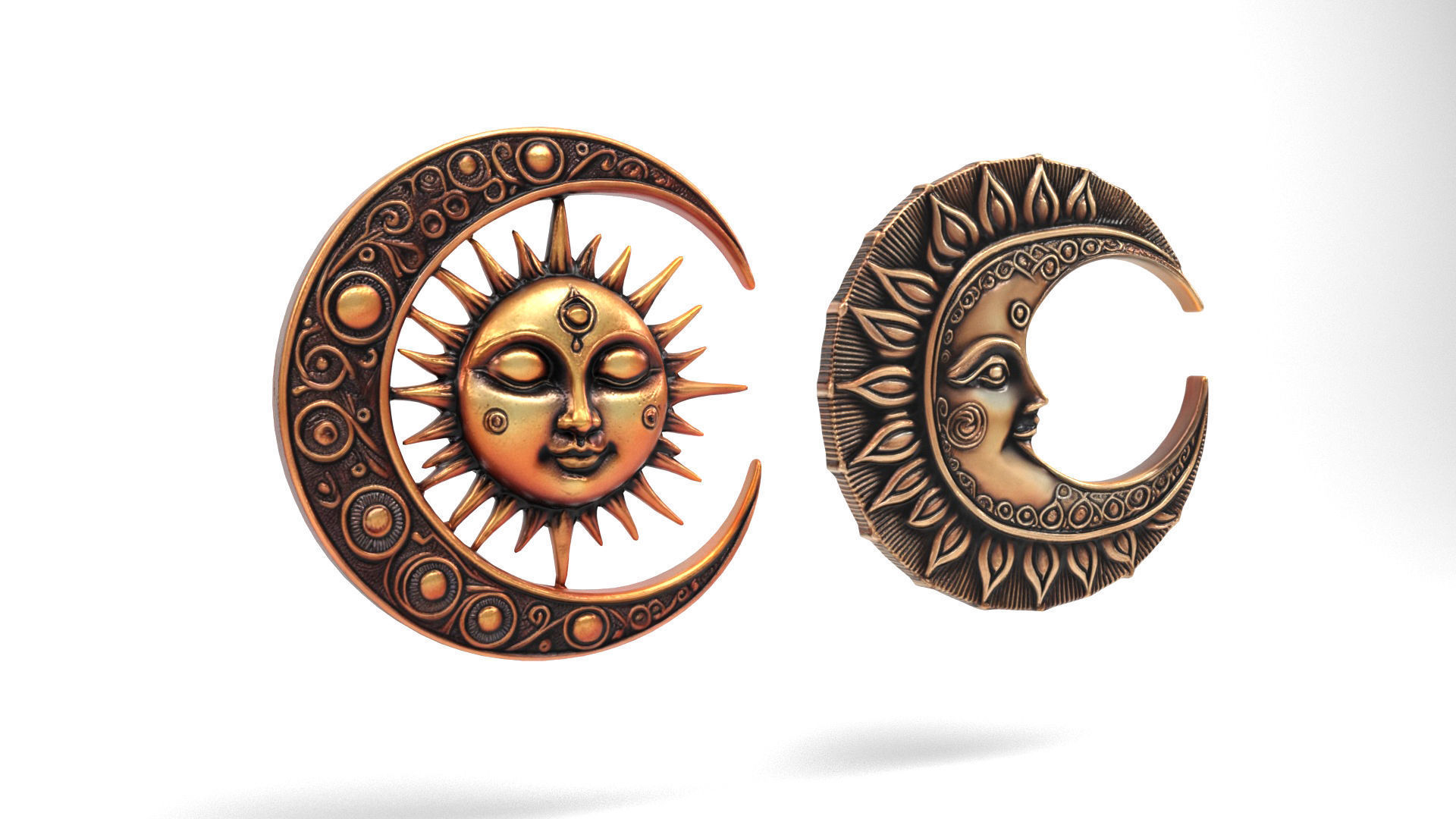 Decorative moons 2 Low-poly 3D model_2