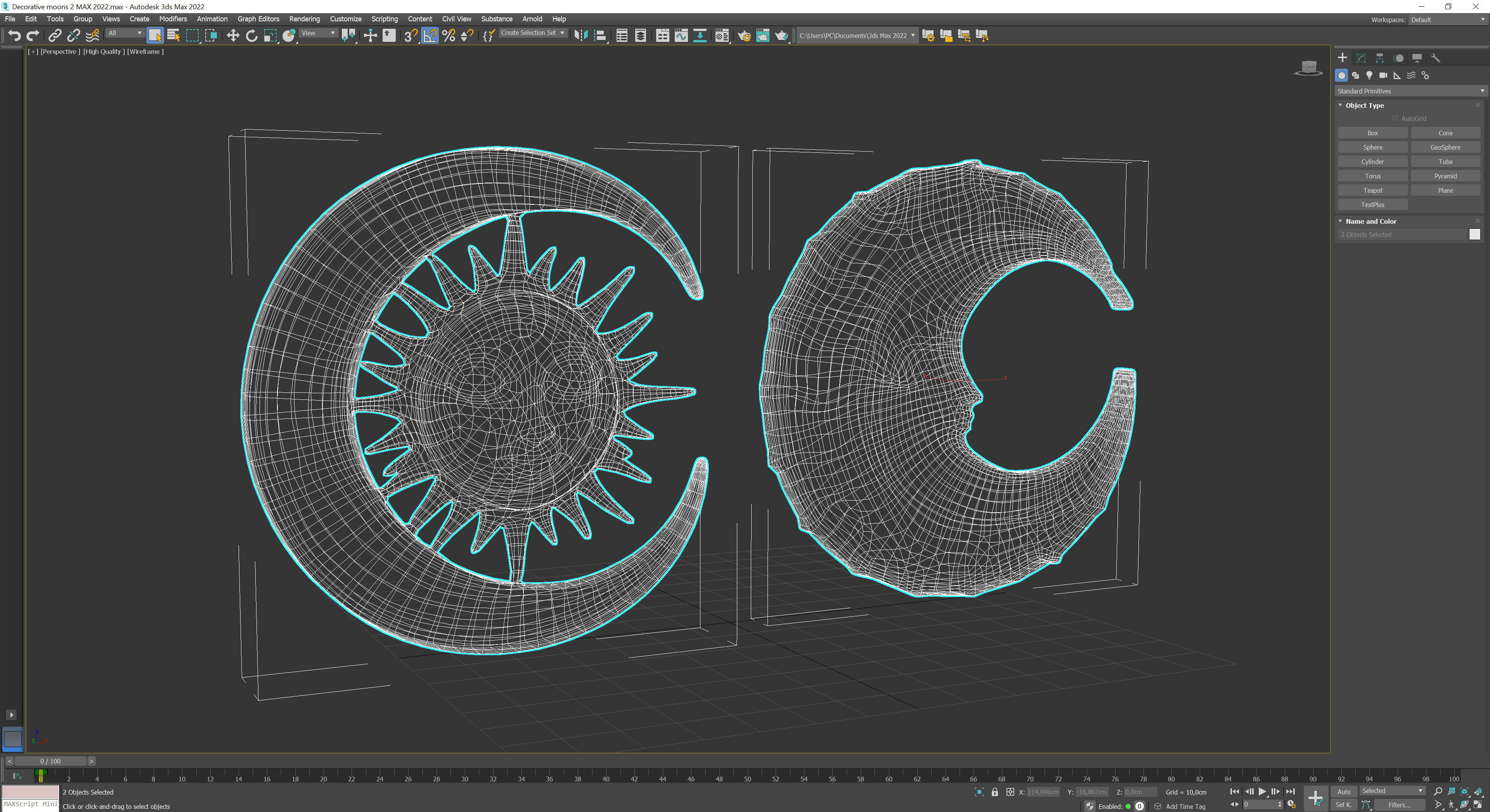 Decorative moons 2 Low-poly 3D model_10