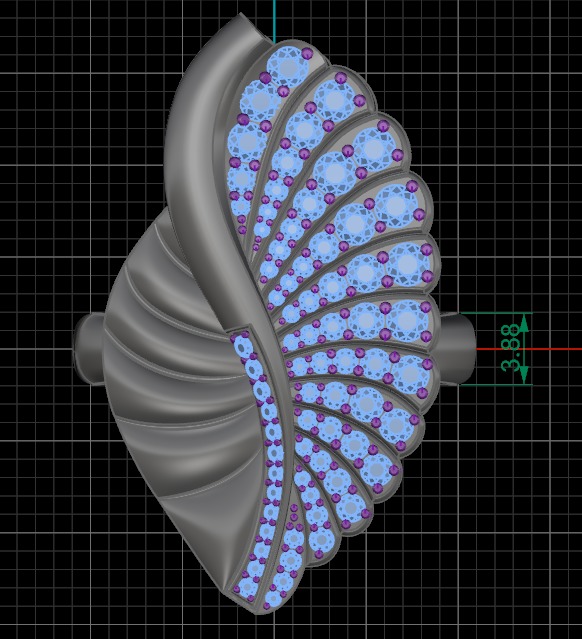 Aesthetic ring with leaf design 3D print model_3