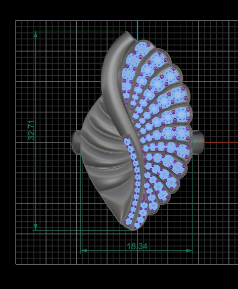 Aesthetic ring with leaf design 3D print model_2