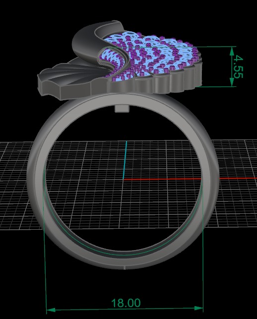 Aesthetic ring with leaf design 3D print model_4