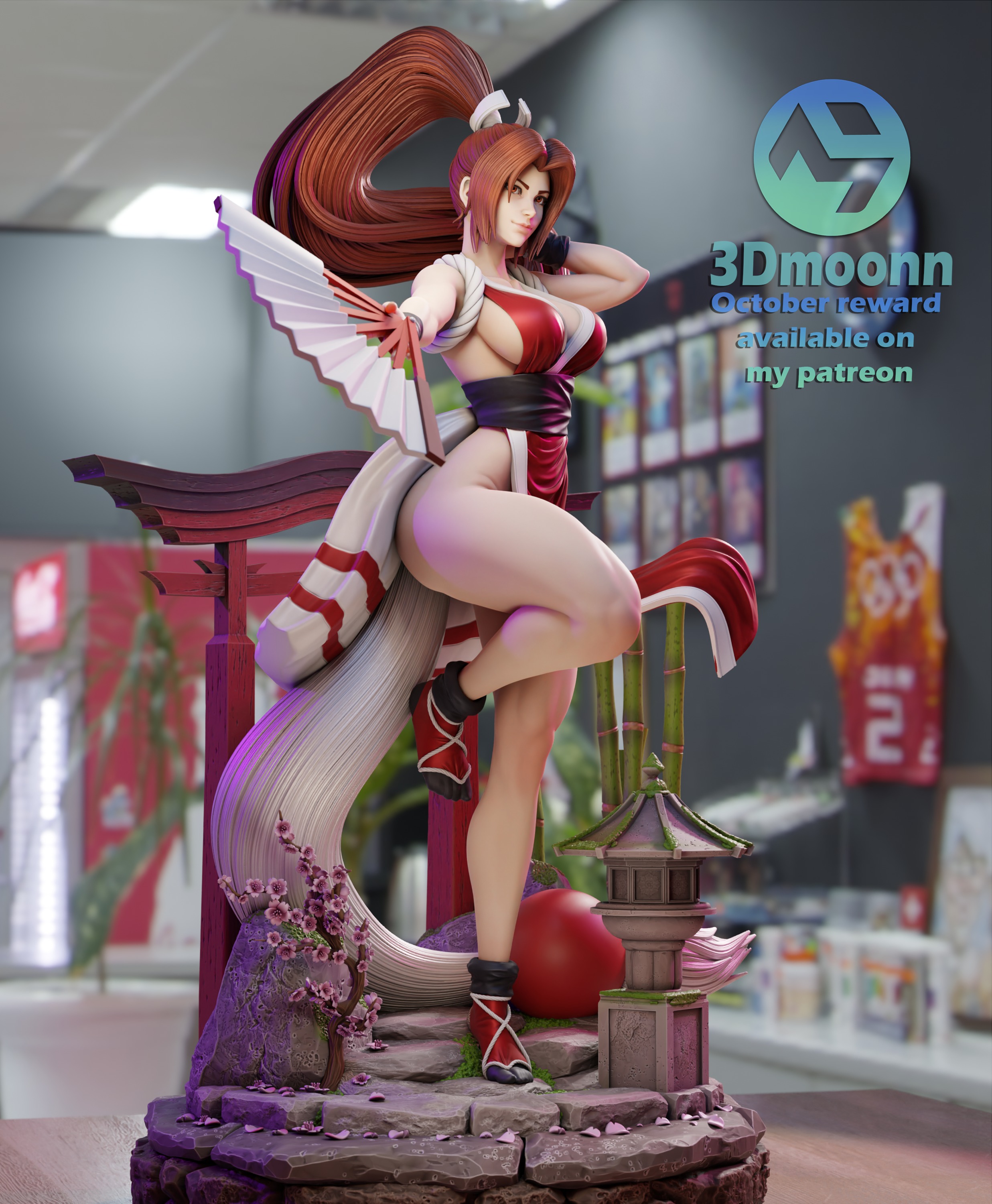 Mai Shiranui - the king of fighters - stl  3D print model_2
