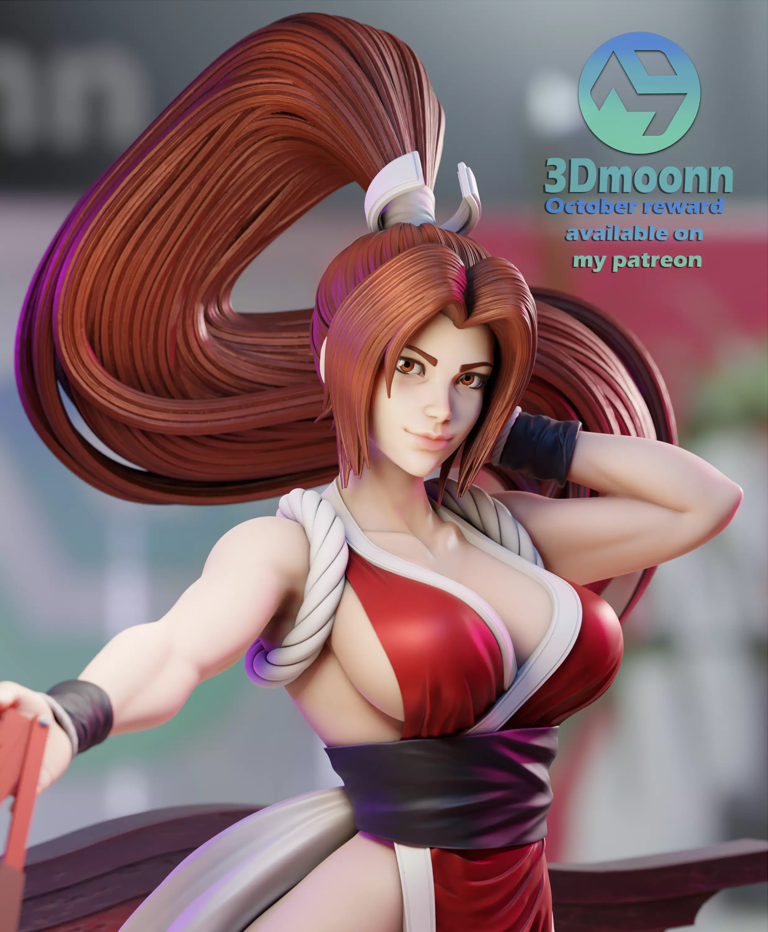 Mai Shiranui - the king of fighters - stl  3D print model_0