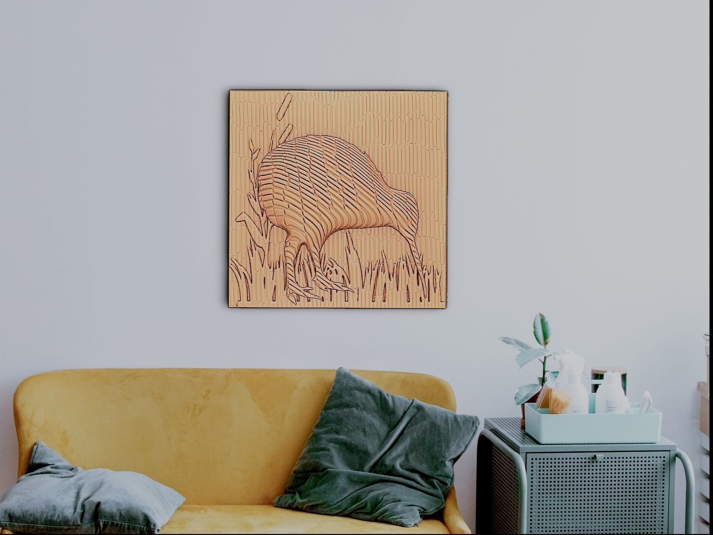 The Kiwi bird go in the lake 3D print model_2