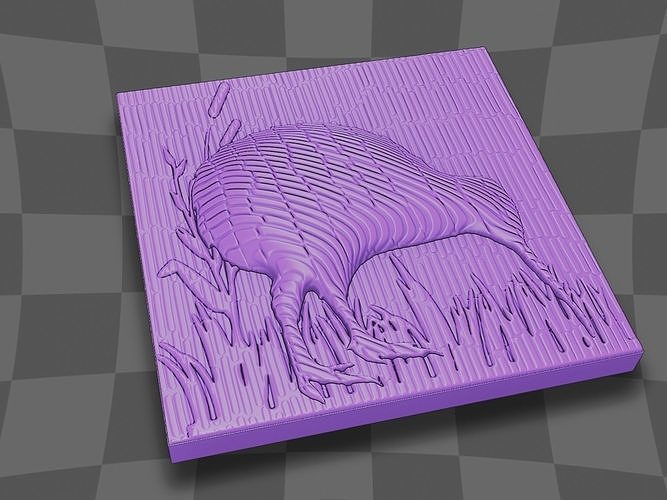The Kiwi bird go in the lake 3D print model