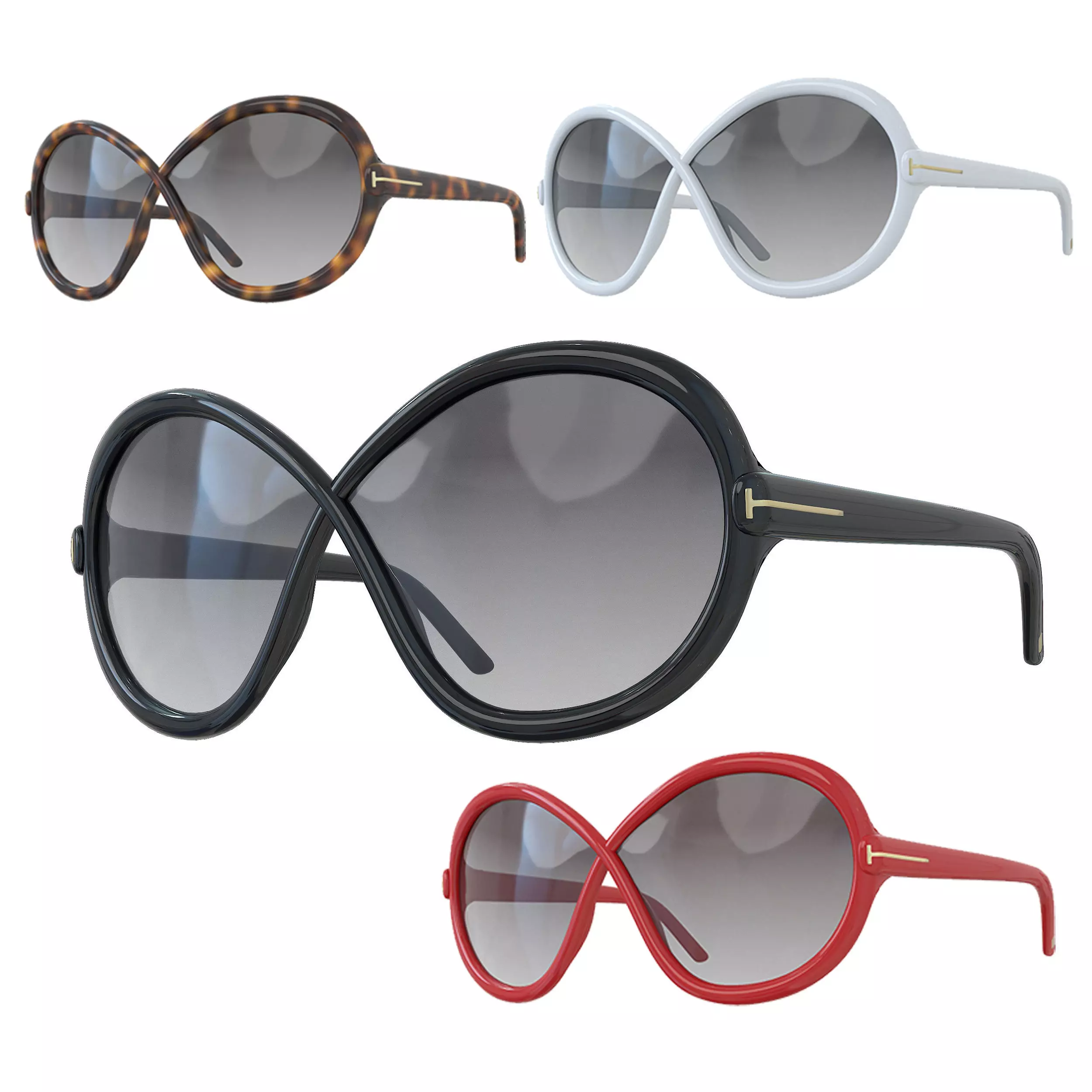 Tom Ford Jada Sunglasses  Low-poly 3D model_0