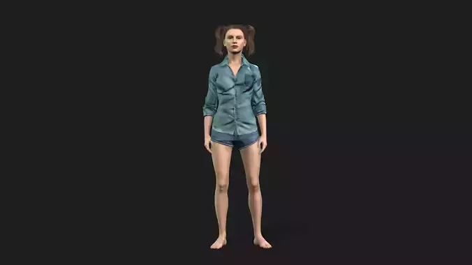 Beautiful 3D Girl Fully Rigged and Textured