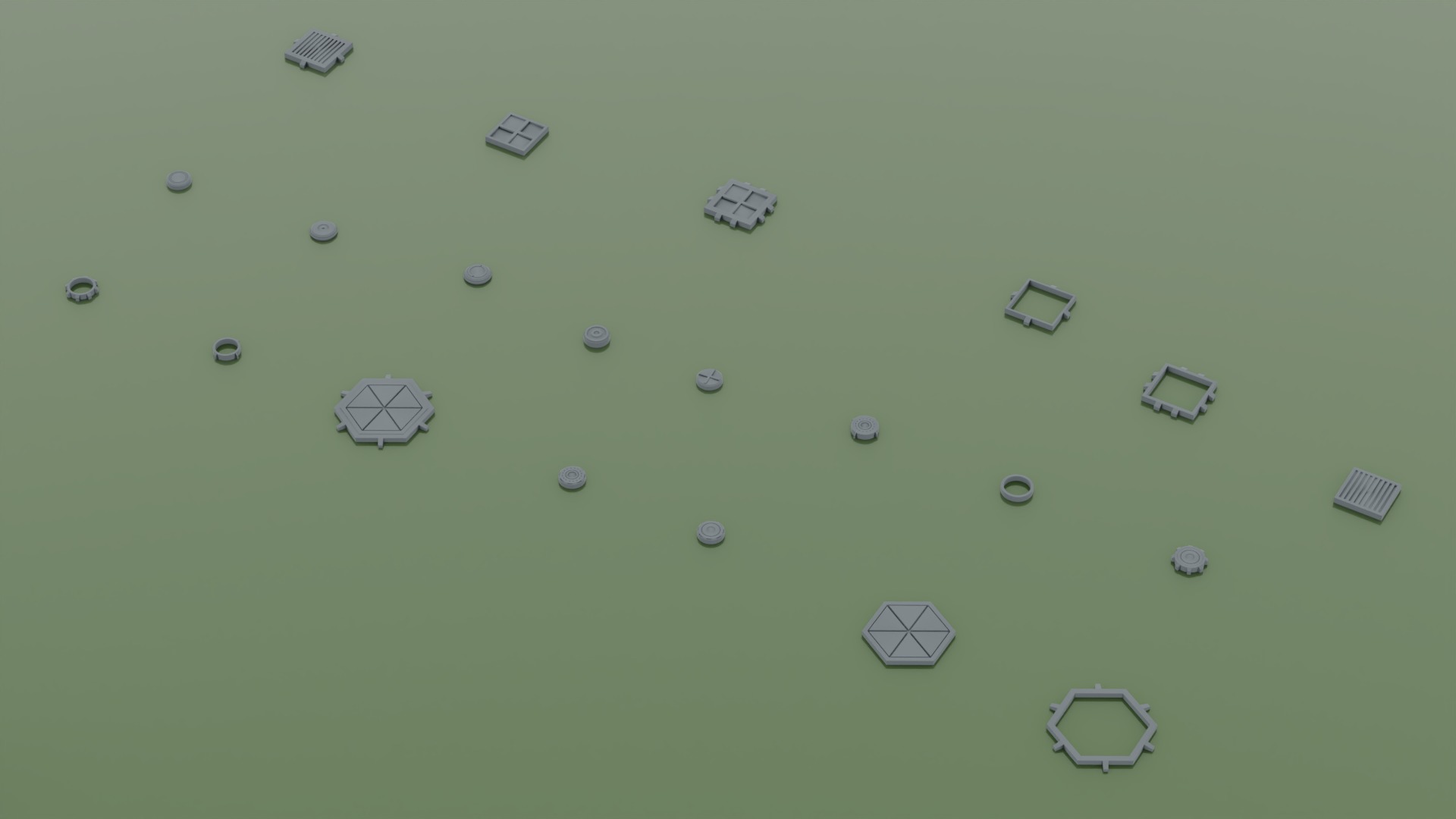 130 Space vehicle Hard Surface Kitbash Set Low-poly 3D model_9